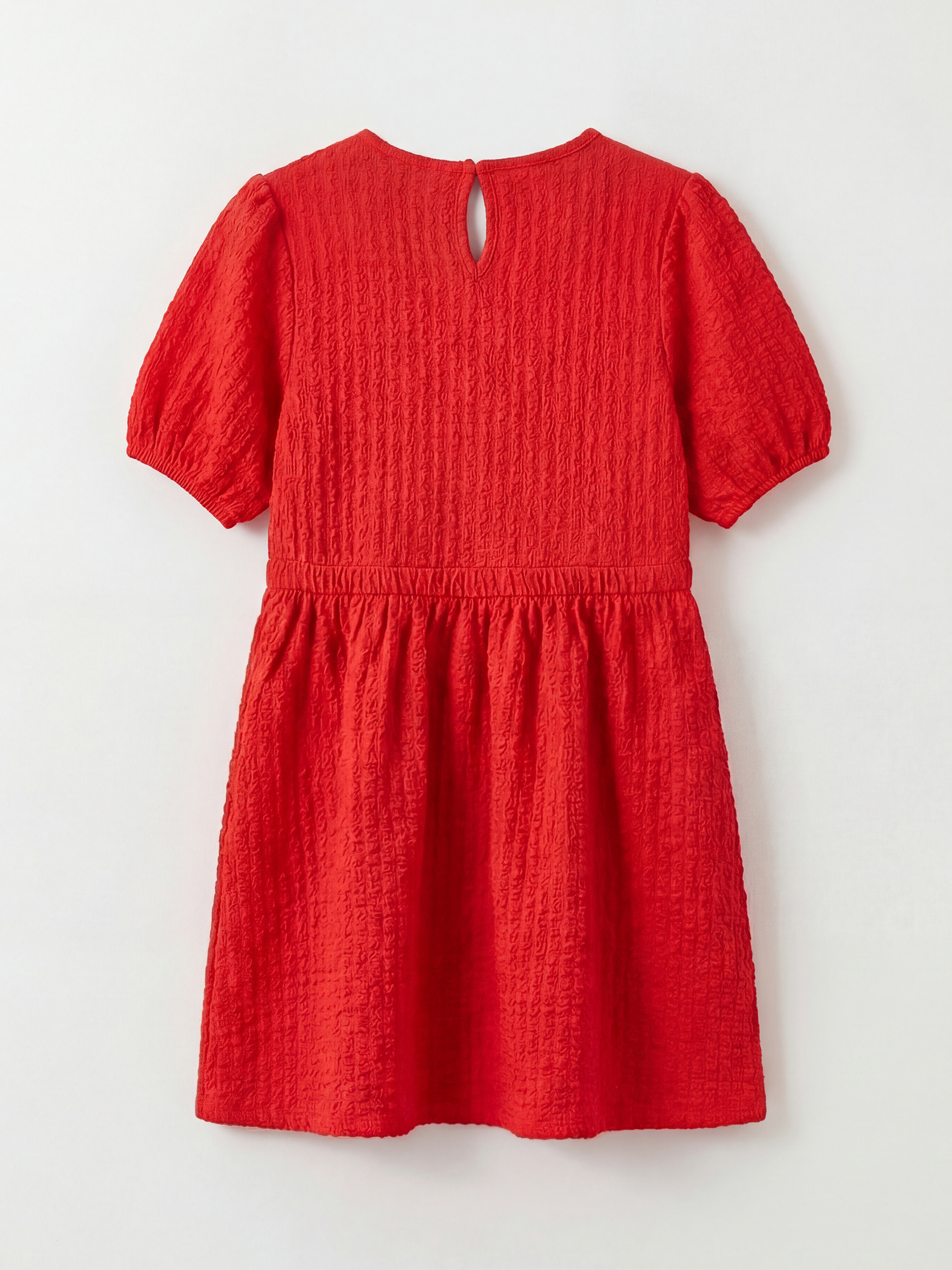 Crew Neck Short Sleeve Girls' Dress-1
