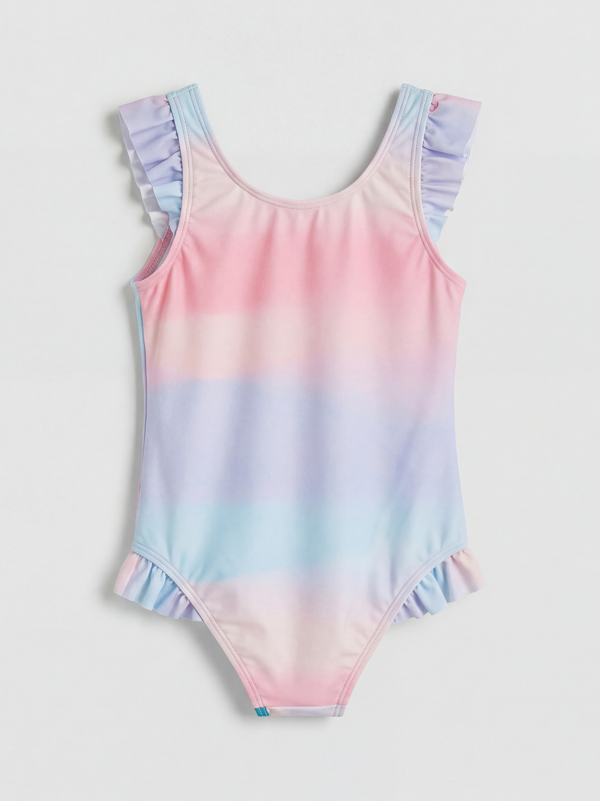 Pembe Bisiklet Yaka Ariel Baskılı Kız Çocuk Mayo-1