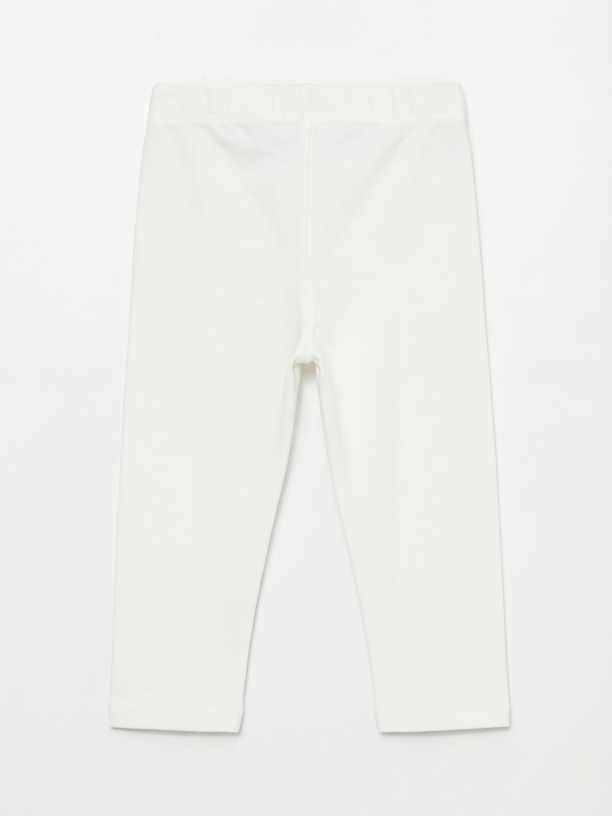 Ekru Yanları Şeritli Fiyonk Detaylı Kız Çocuk Tayt-1