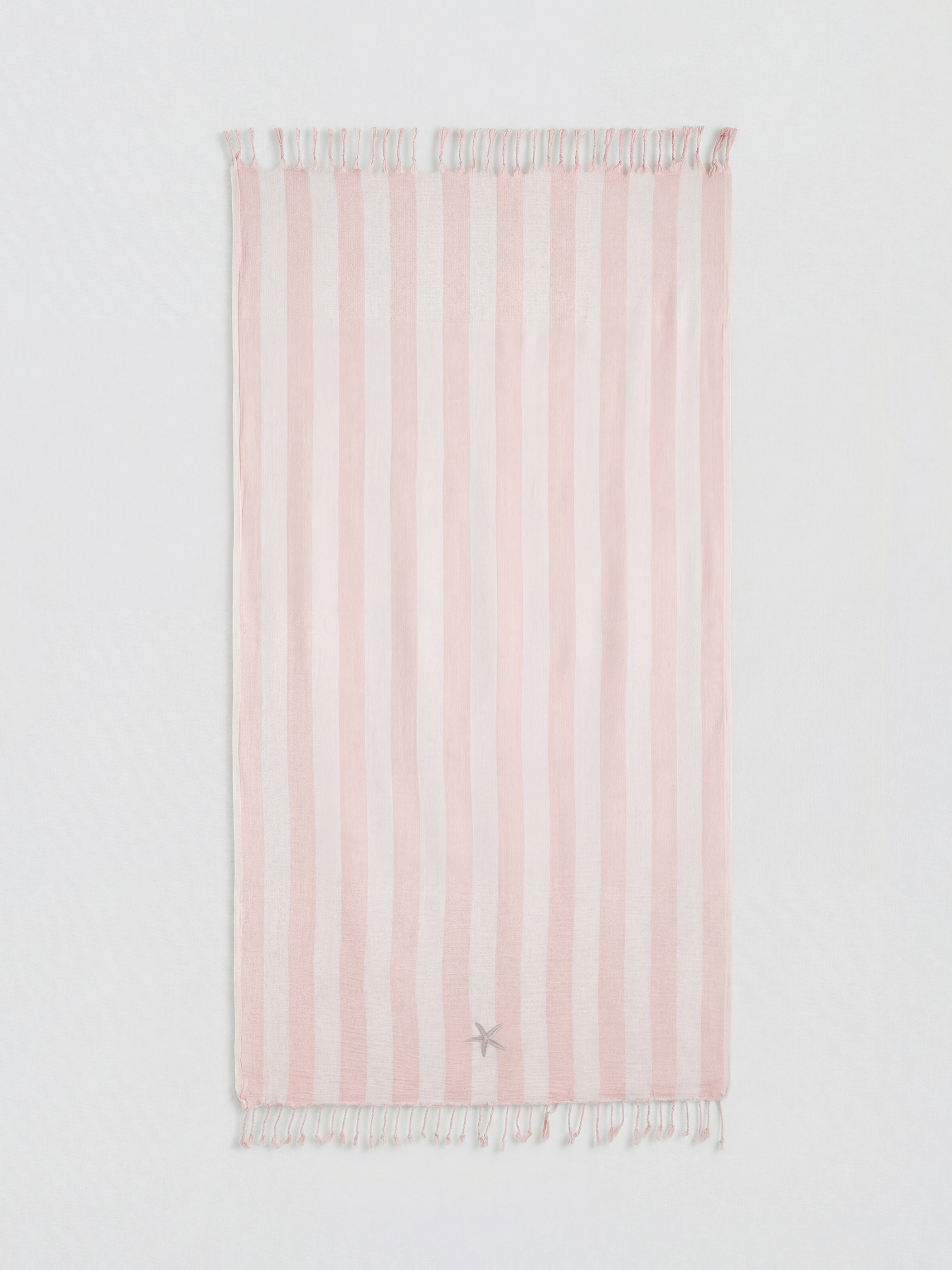 Pembe Yıldız Nakışlı Peştemal Havlu 90x165 cm-1