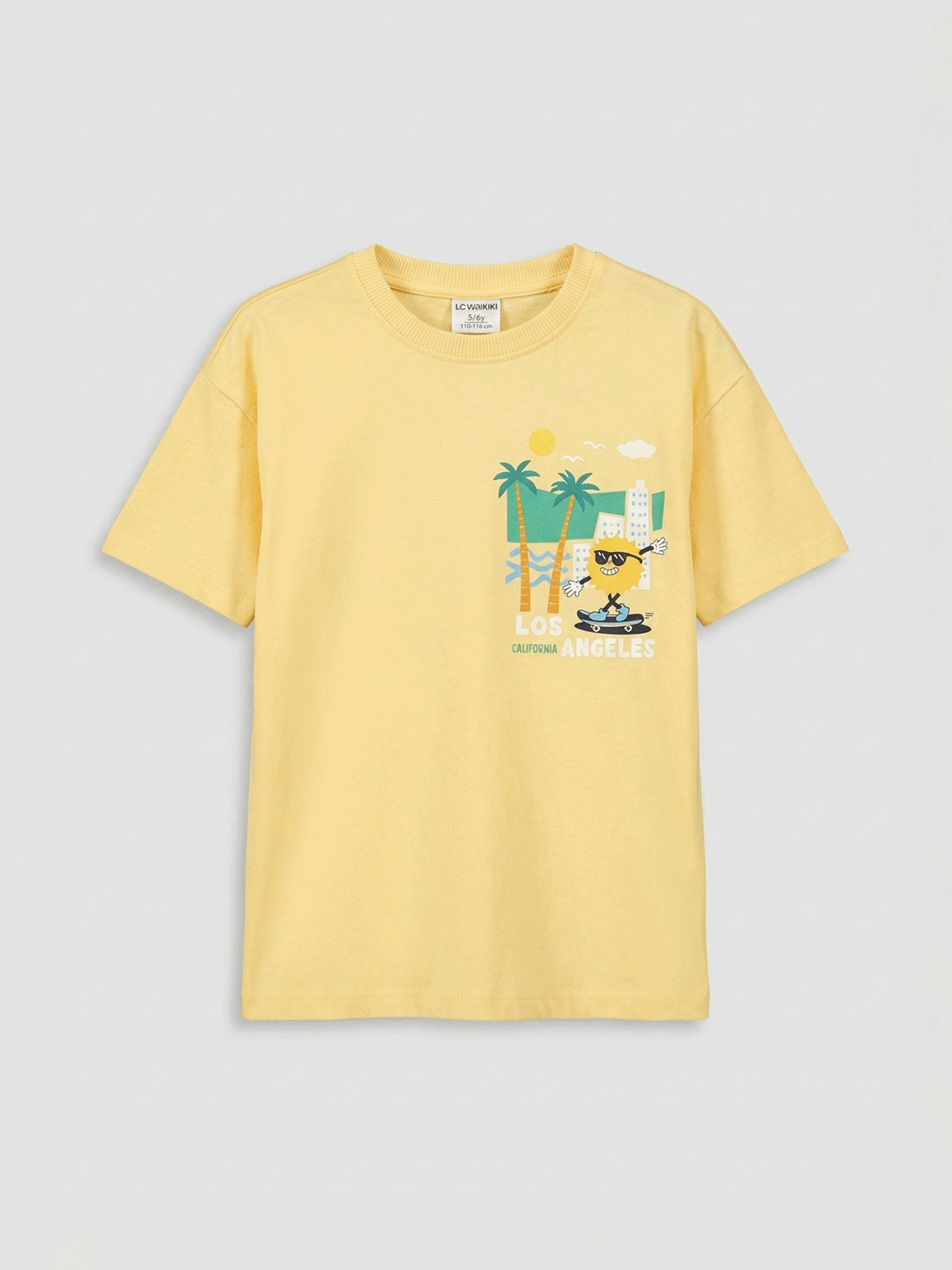 LCW Kids Los Angeles Baskılı Penye Erkek Çocuk Tişört - S6HR51Z1-FRE