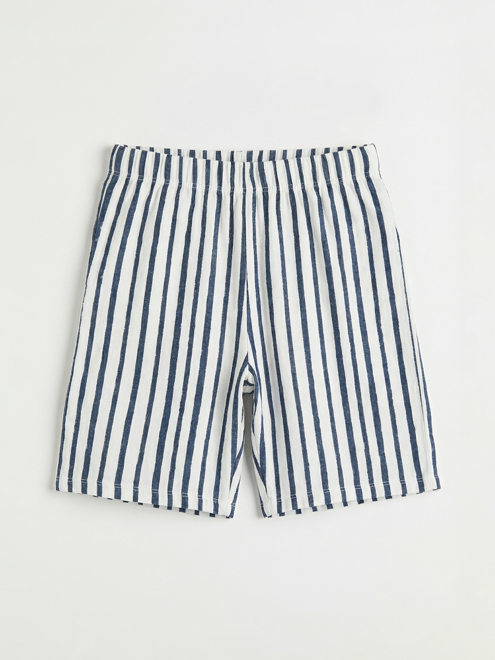Beyaz Beli Lastikli Erkek Çocuk Şort Pijama Alt