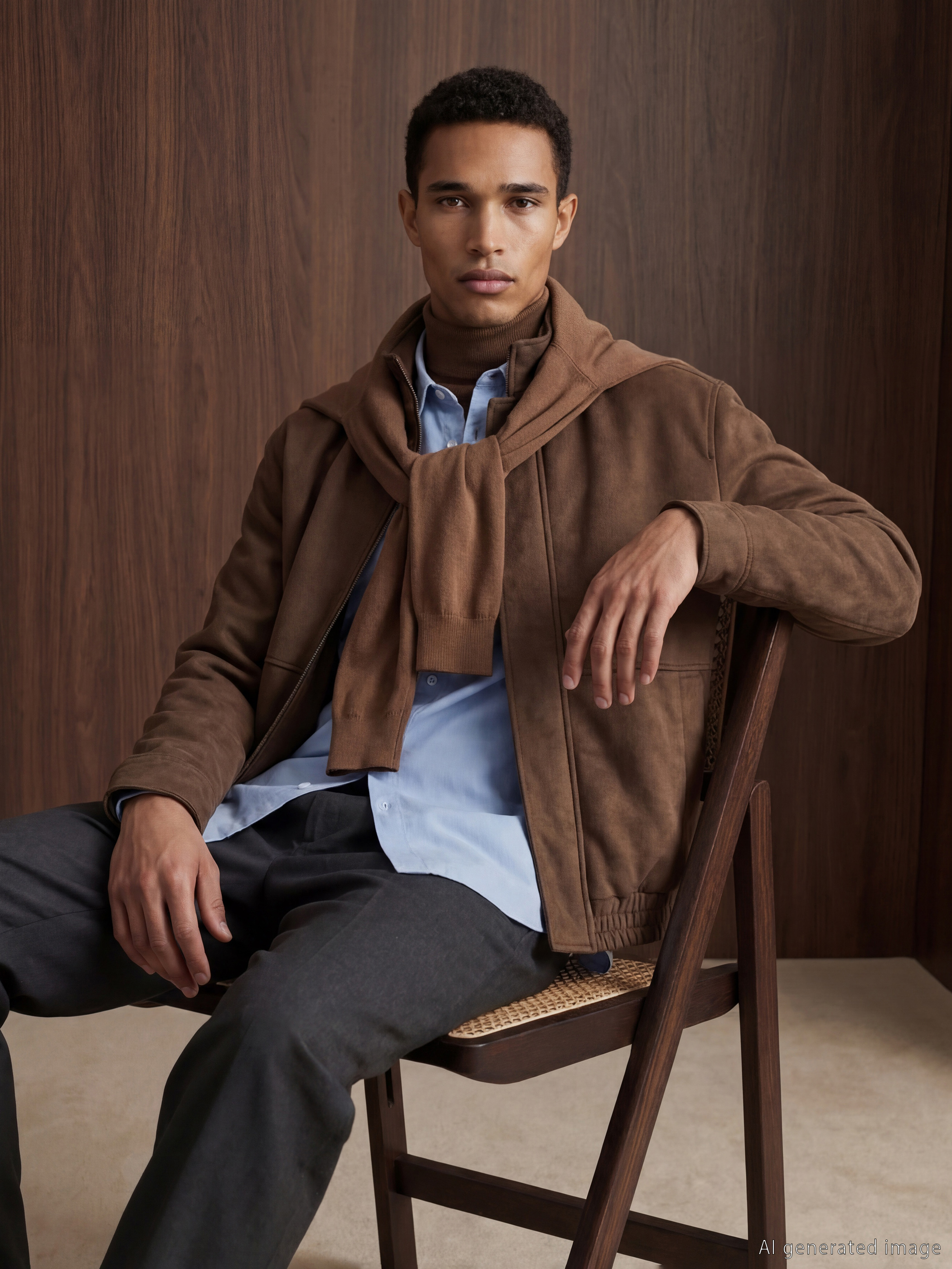 LCW Vision Standart Kalıp Dik Yaka Erkek Süet Mont - S6I566Z8-R3B