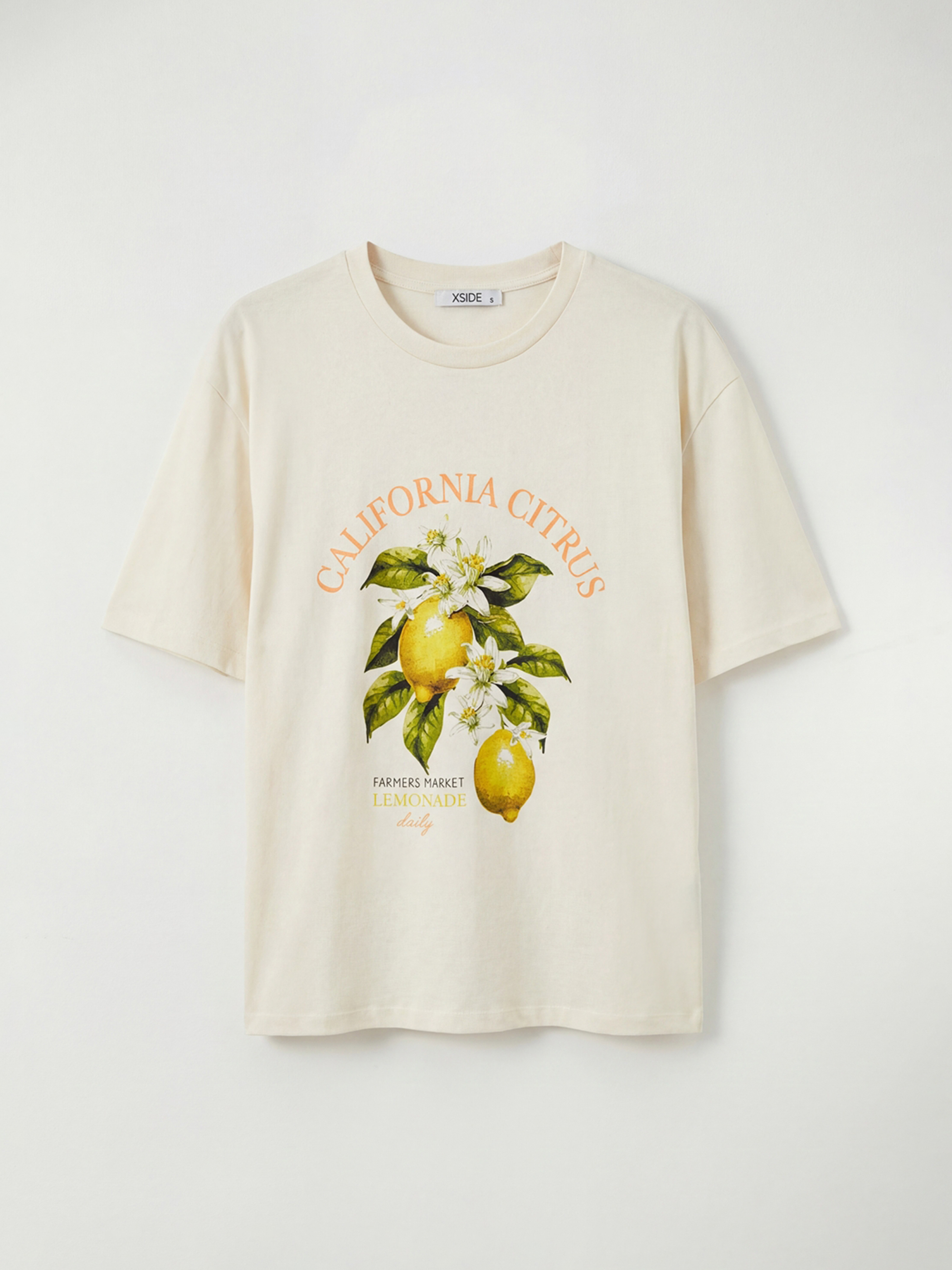 XSIDE California Printed Oversize Women's T-Shirt - S6I574Z8-F0B