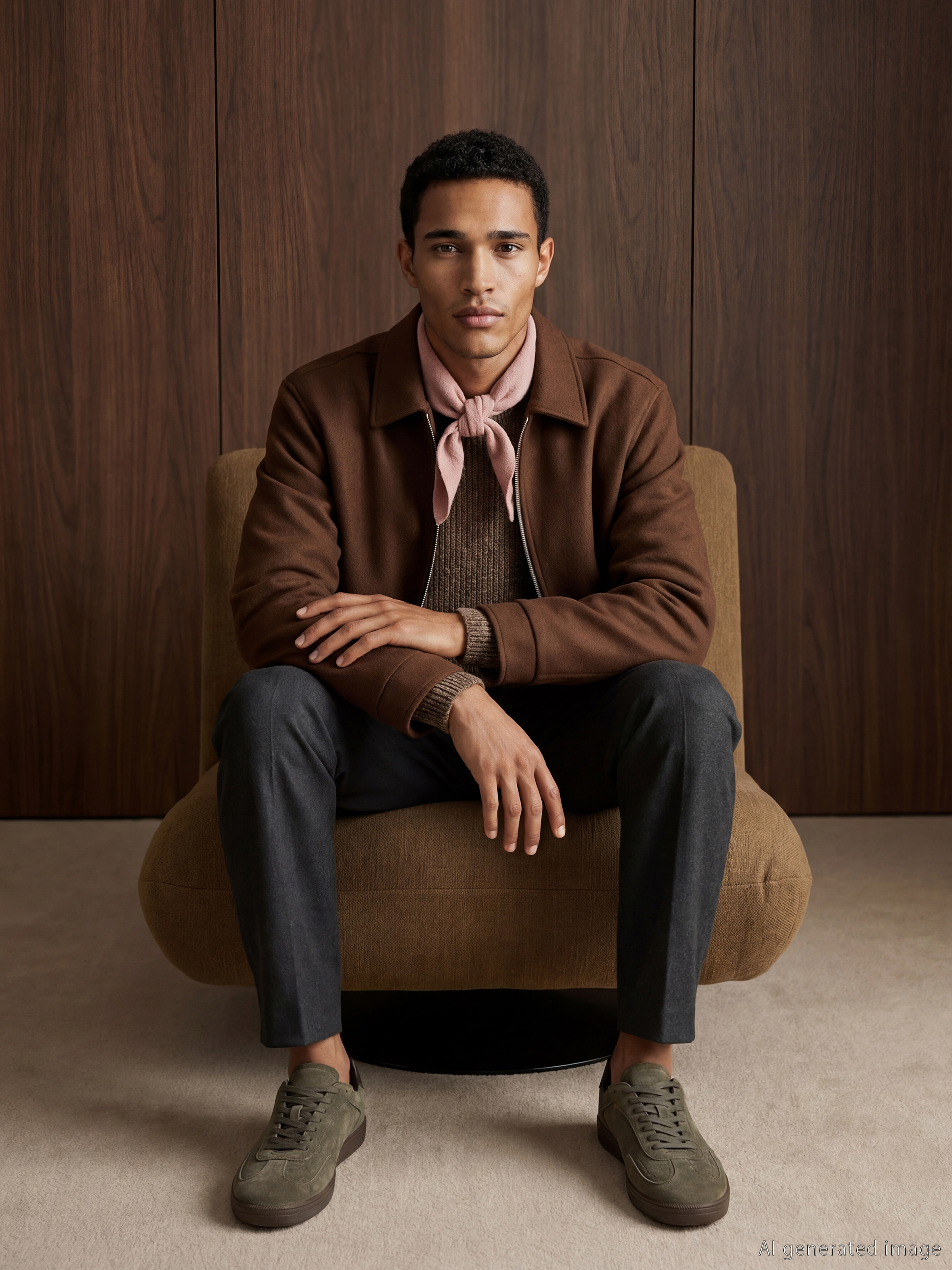 მამაკაცები ყავისფერი ქურთუკი-2