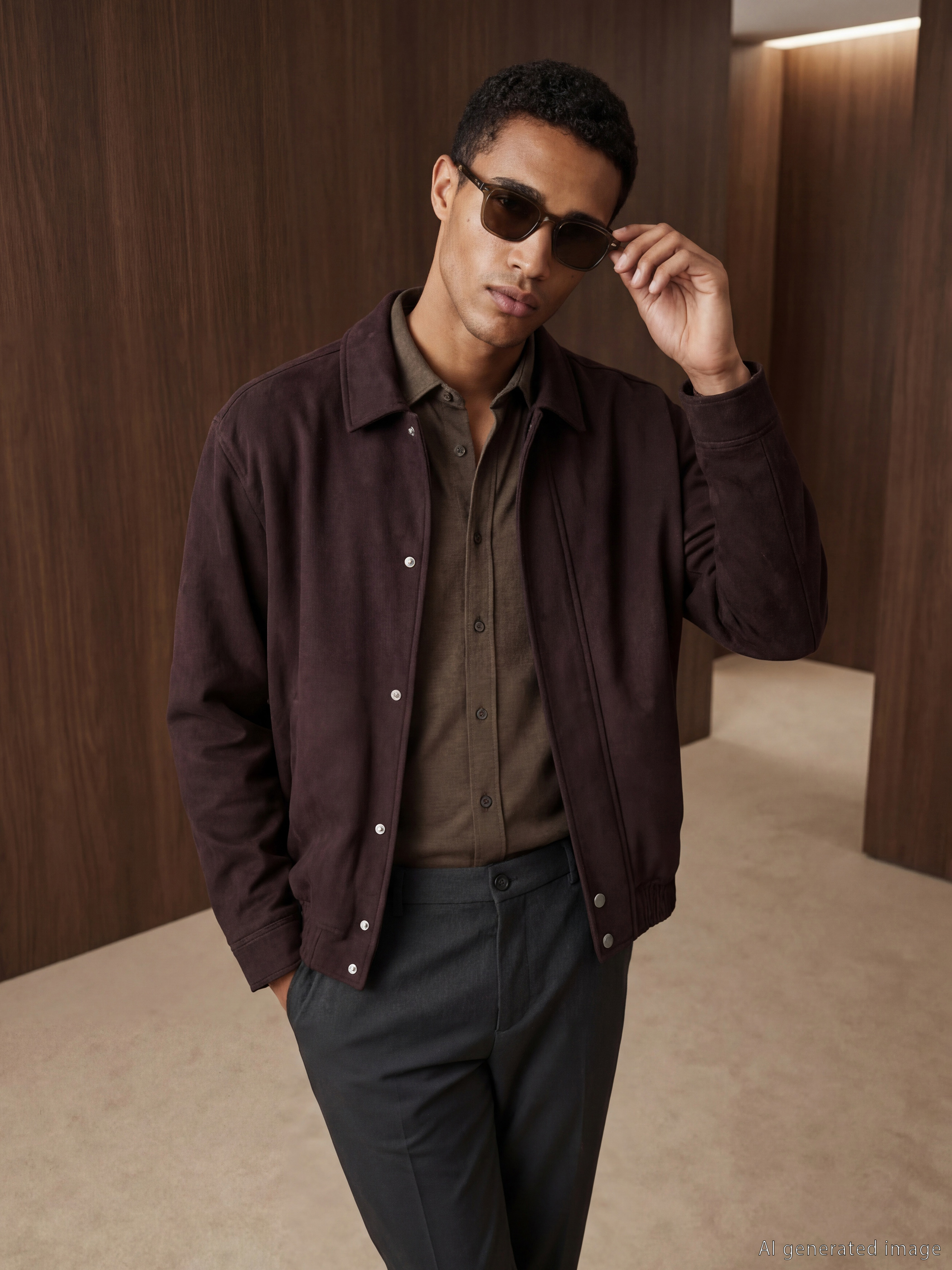 LCW Vision Standart Kalıp Erkek Süet Mont - S6I985Z8-HNM