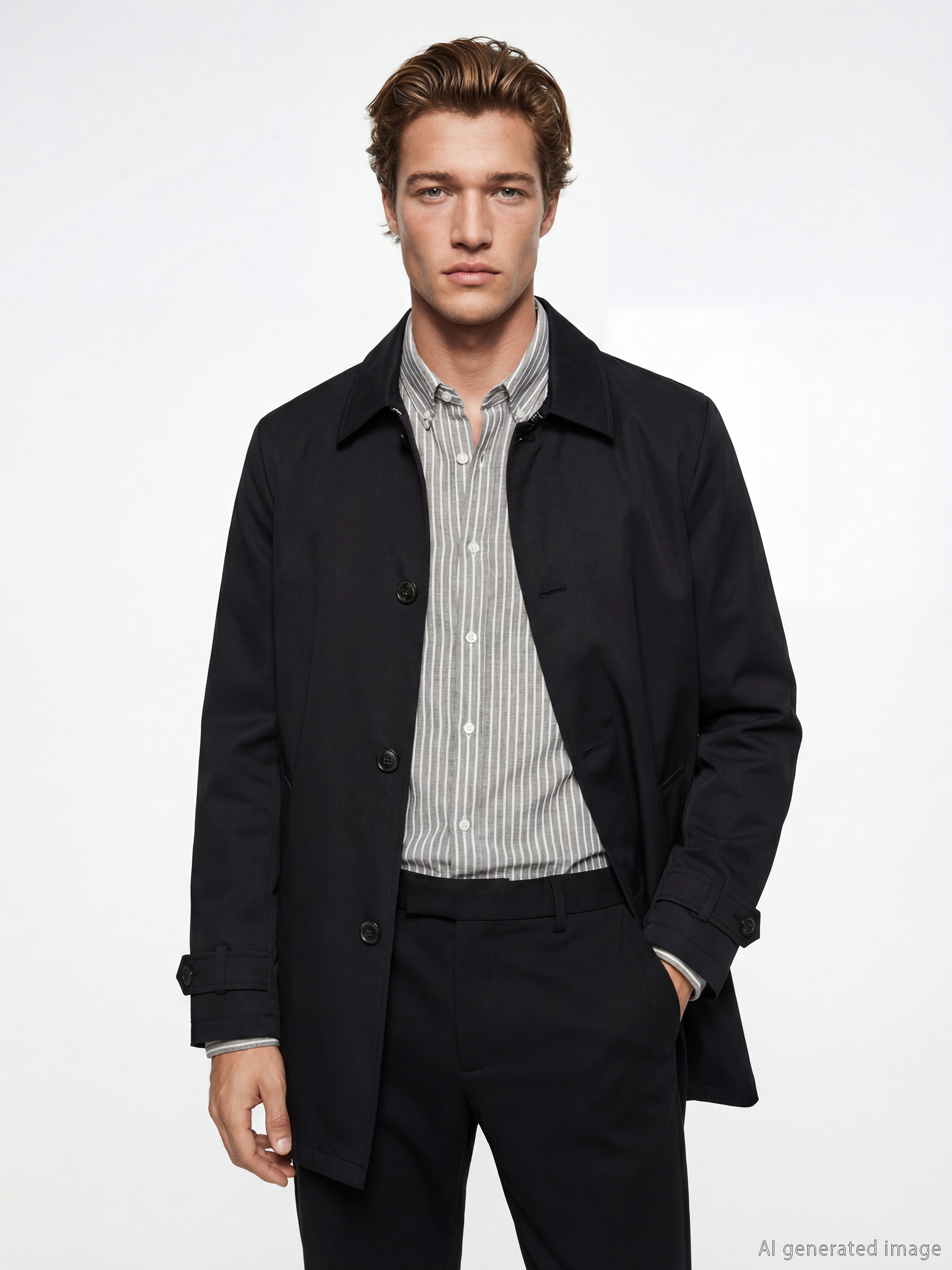 SOUTHBLUE Standart Kalıp Gömlek Yaka Erkek Trençkot - S6IB20Z8-DWP