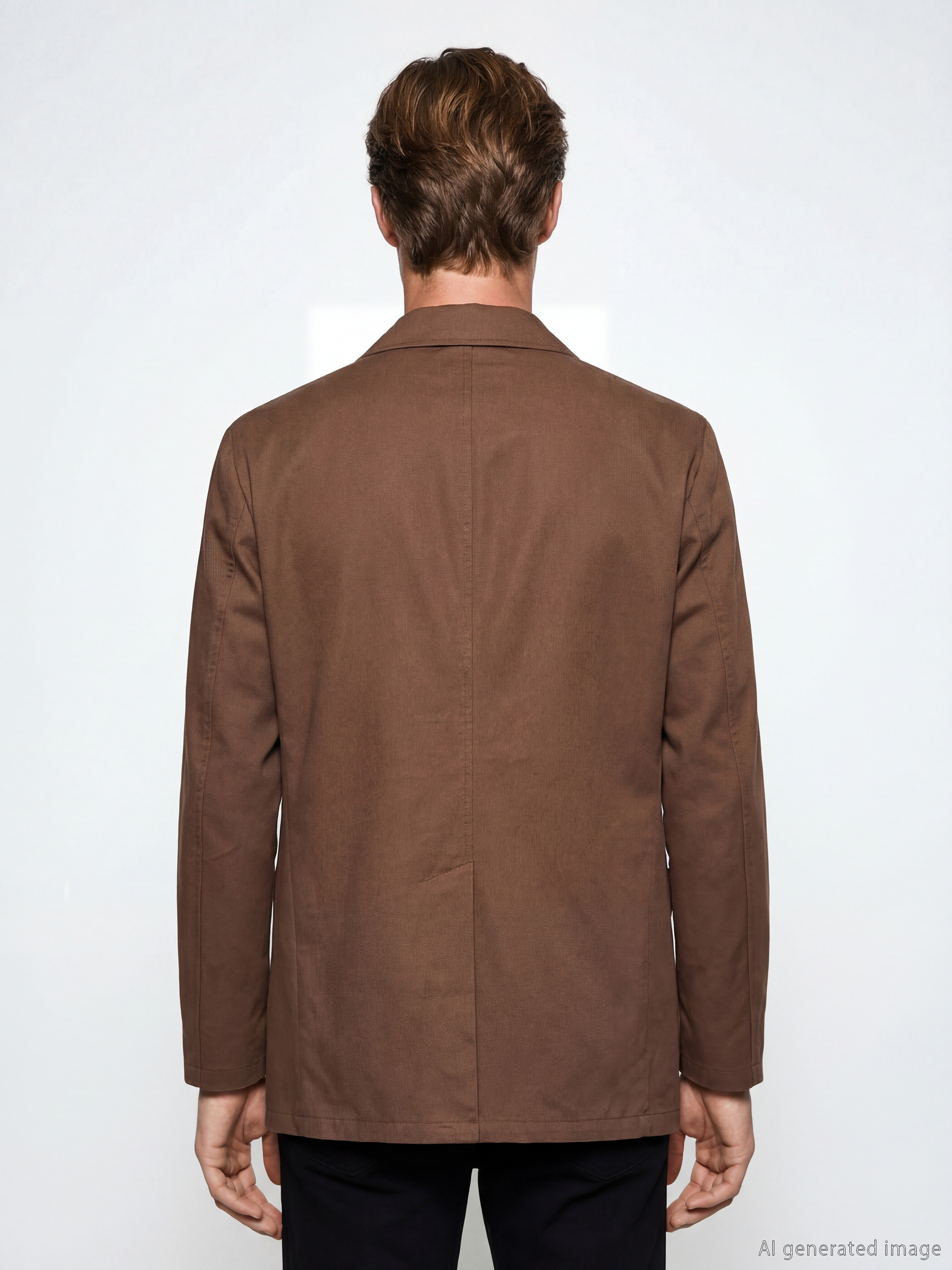 Bej Standart Kalıp Gömlek Yaka Erkek Trençkot-4