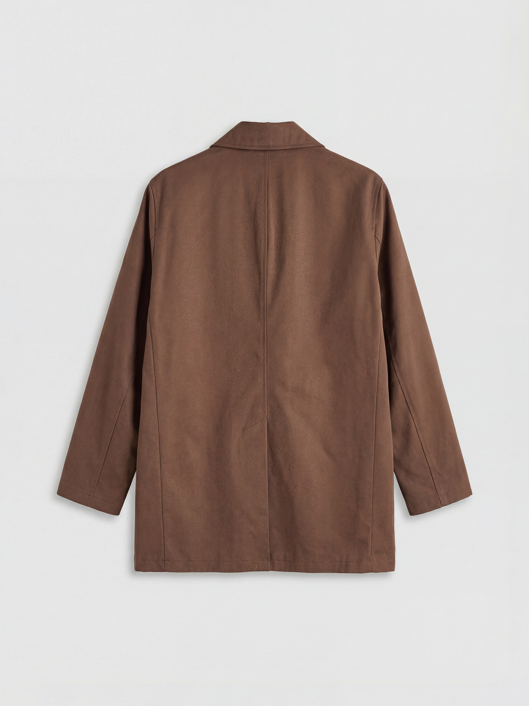 Bej Standart Kalıp Gömlek Yaka Erkek Trençkot-6