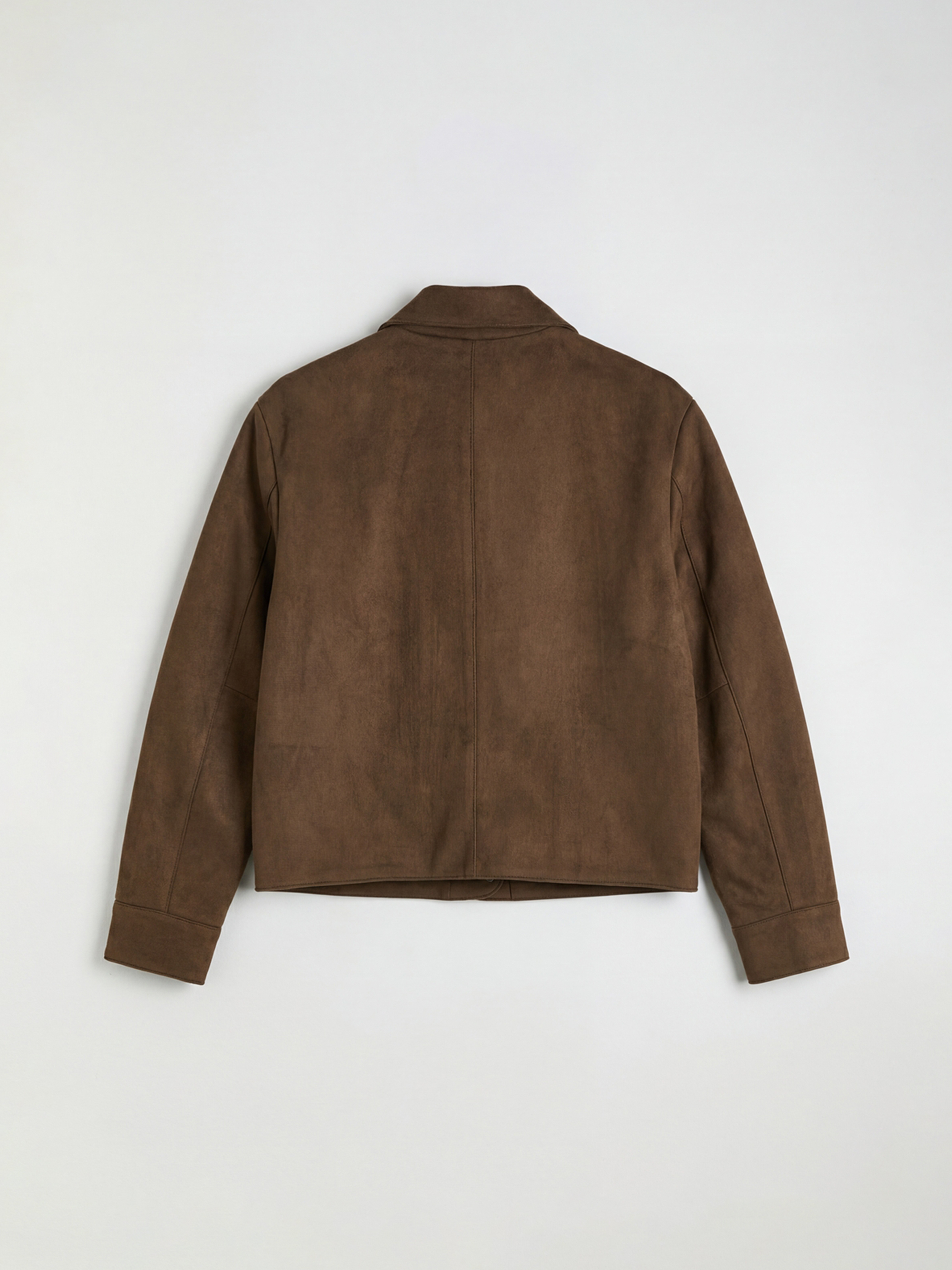 Haki Gömlek Yaka Kadın Süet Görünümlü Ceket-6