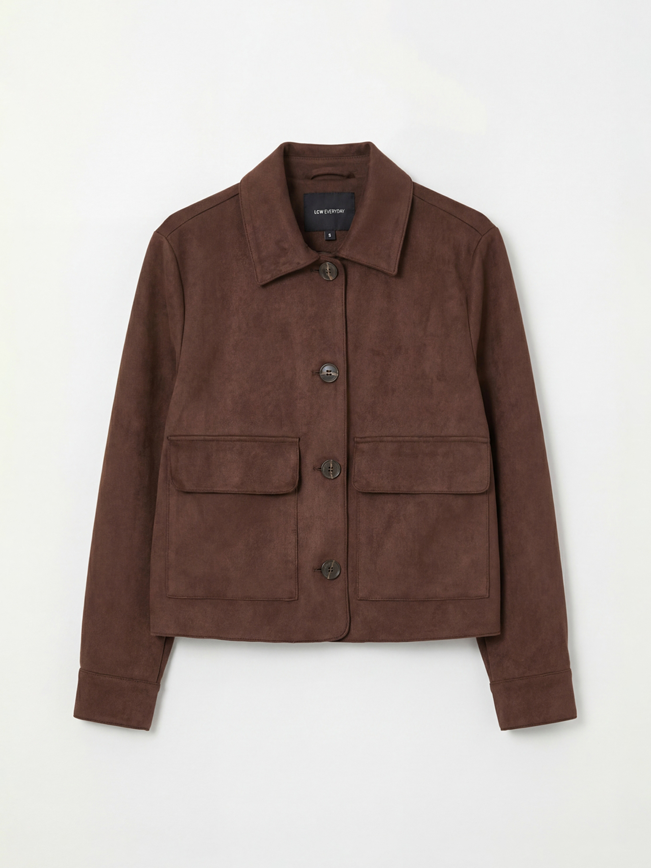 LCWAIKIKI Classic Gömlek Yaka Kadın Süet Görünümlü Ceket - S6IC14Z8-ZGU