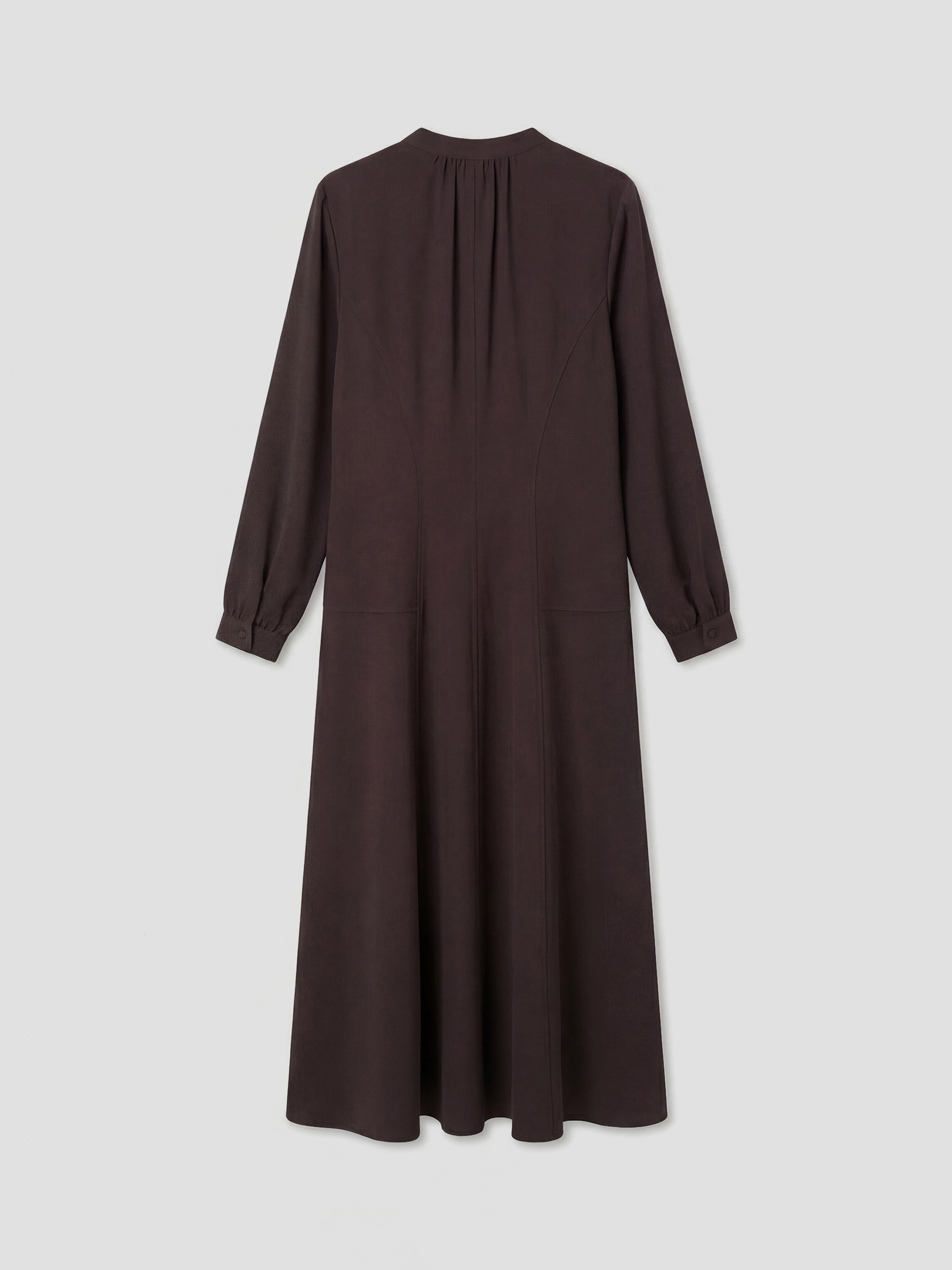 Tie-Neck Ruched Crepe Dress-4