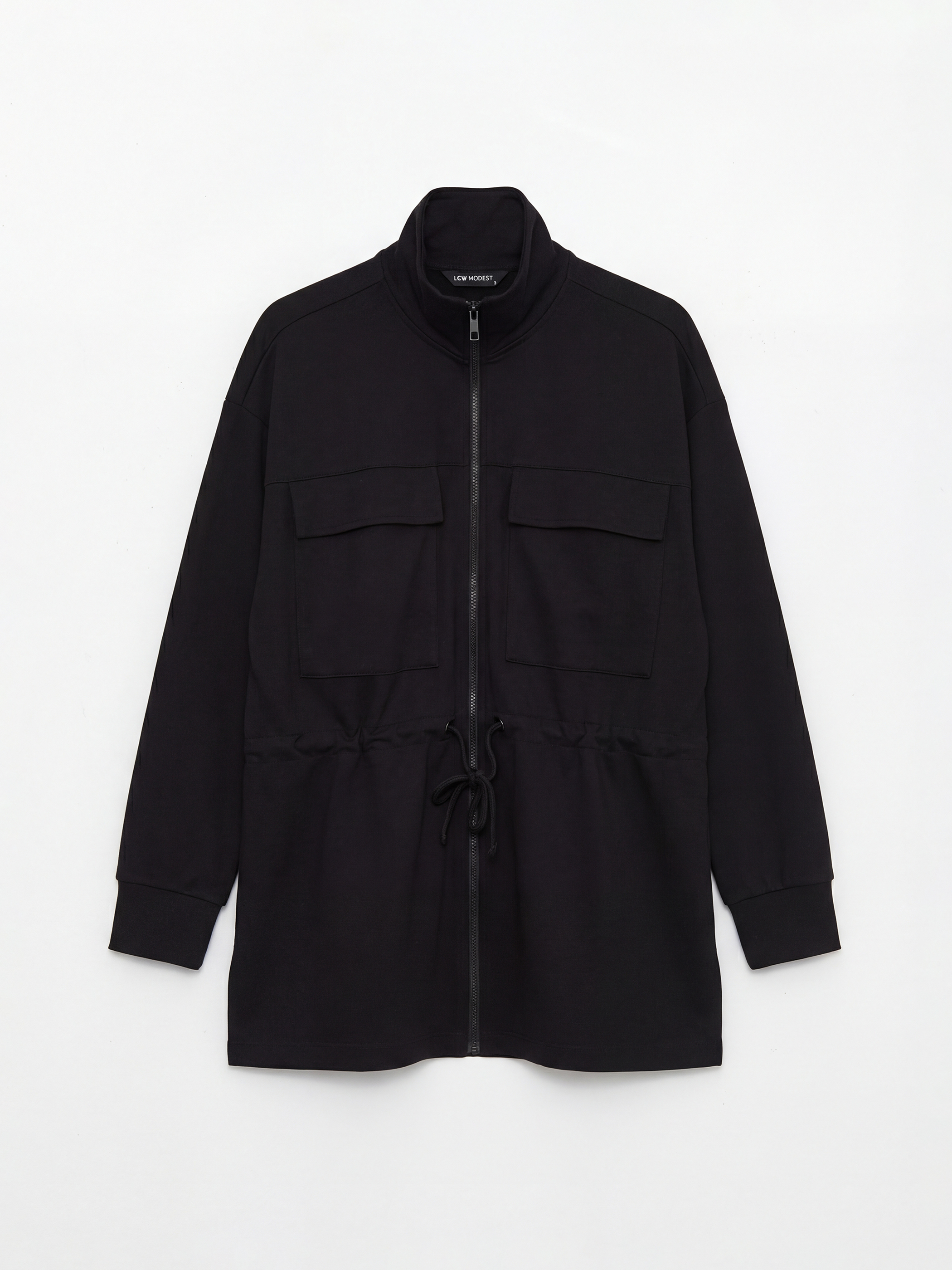 LCW Modest Dik Yaka Soft Touch Kadın Fermuarlı Sweatshirt	 - S6IF20Z8-CVL