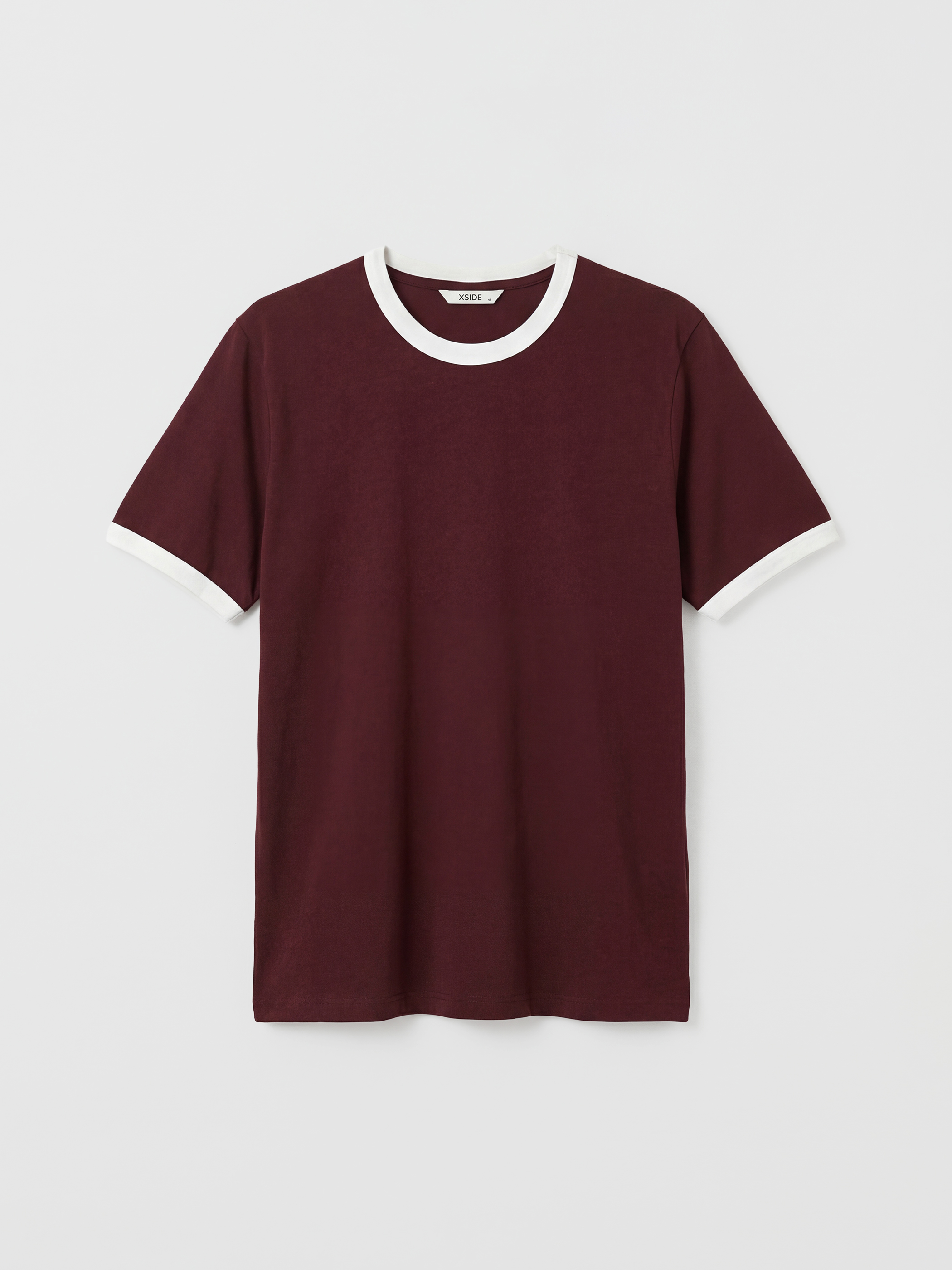 Mürdüm Bisiklet Yaka Penye Erkek Tişört-4