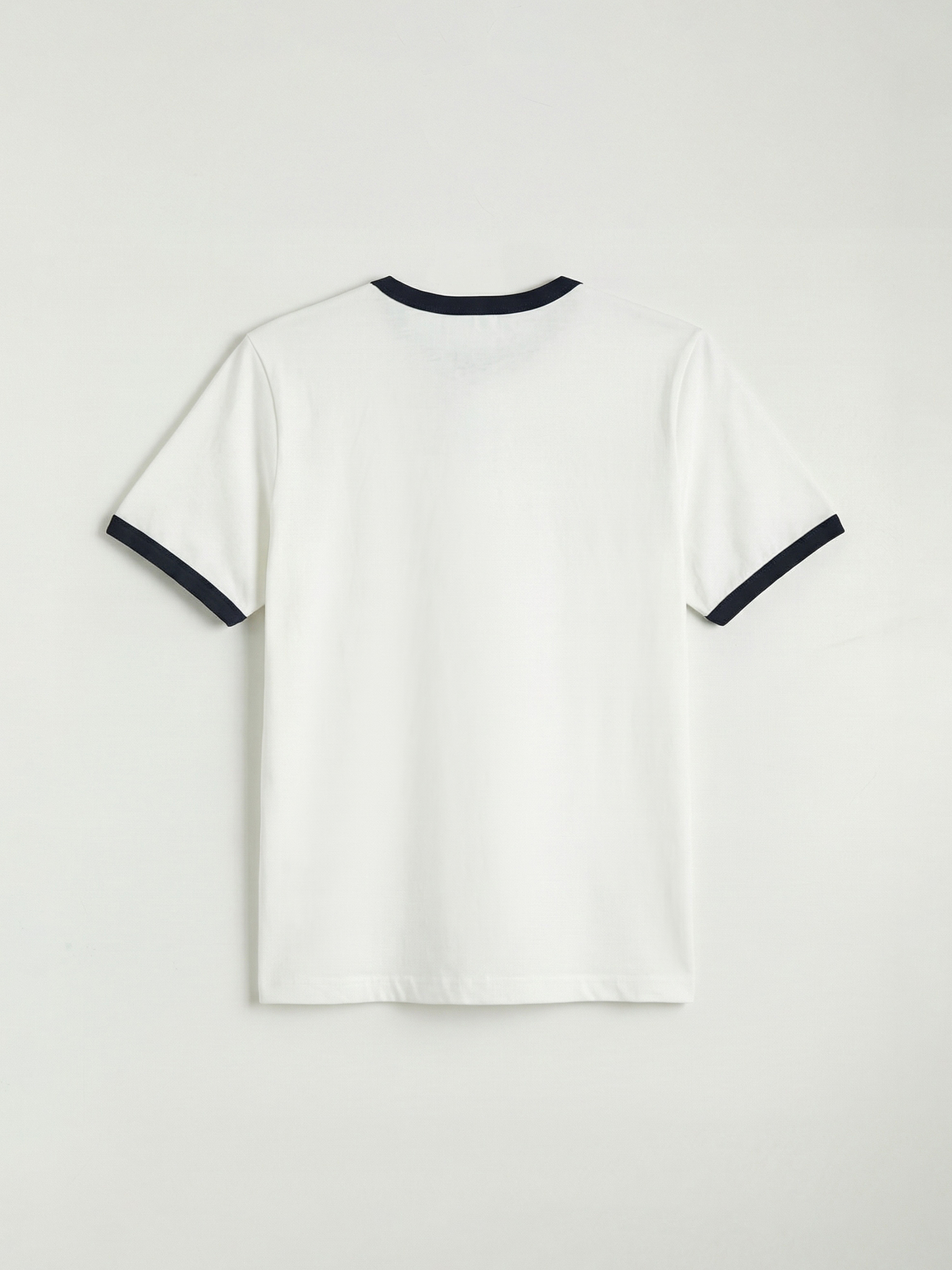 Ekru Bisiklet Yaka Penye Erkek Tişört-5