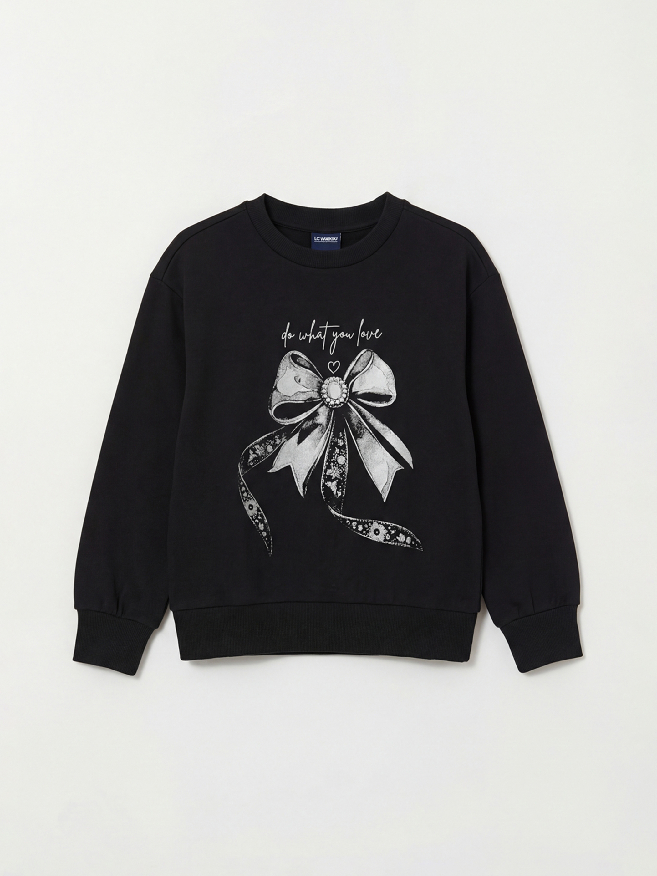 LCW Kids Girl BLACK Sweatshirt - S6IF86Z4-CVL