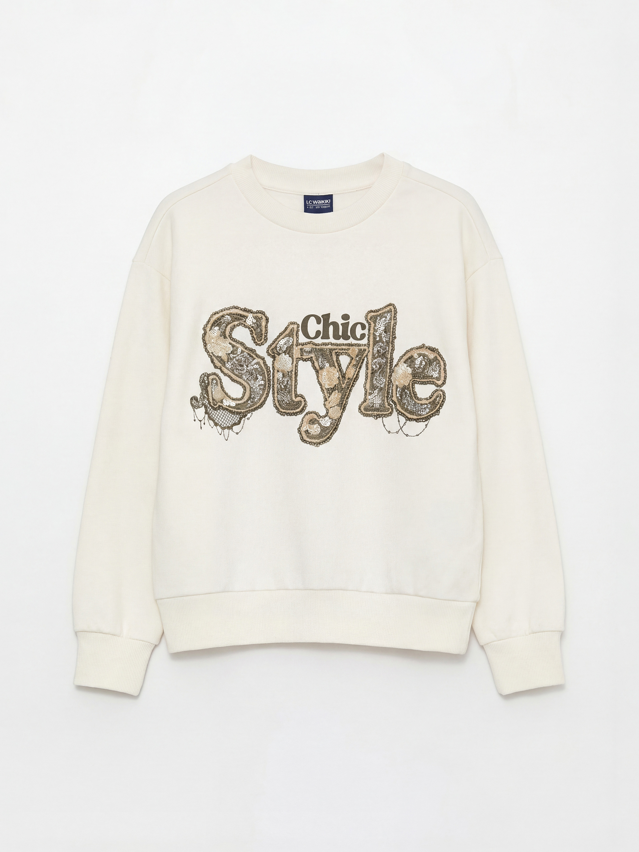 LCW Kids Girl ECRU Sweatshirt - S6IF86Z4-R9J