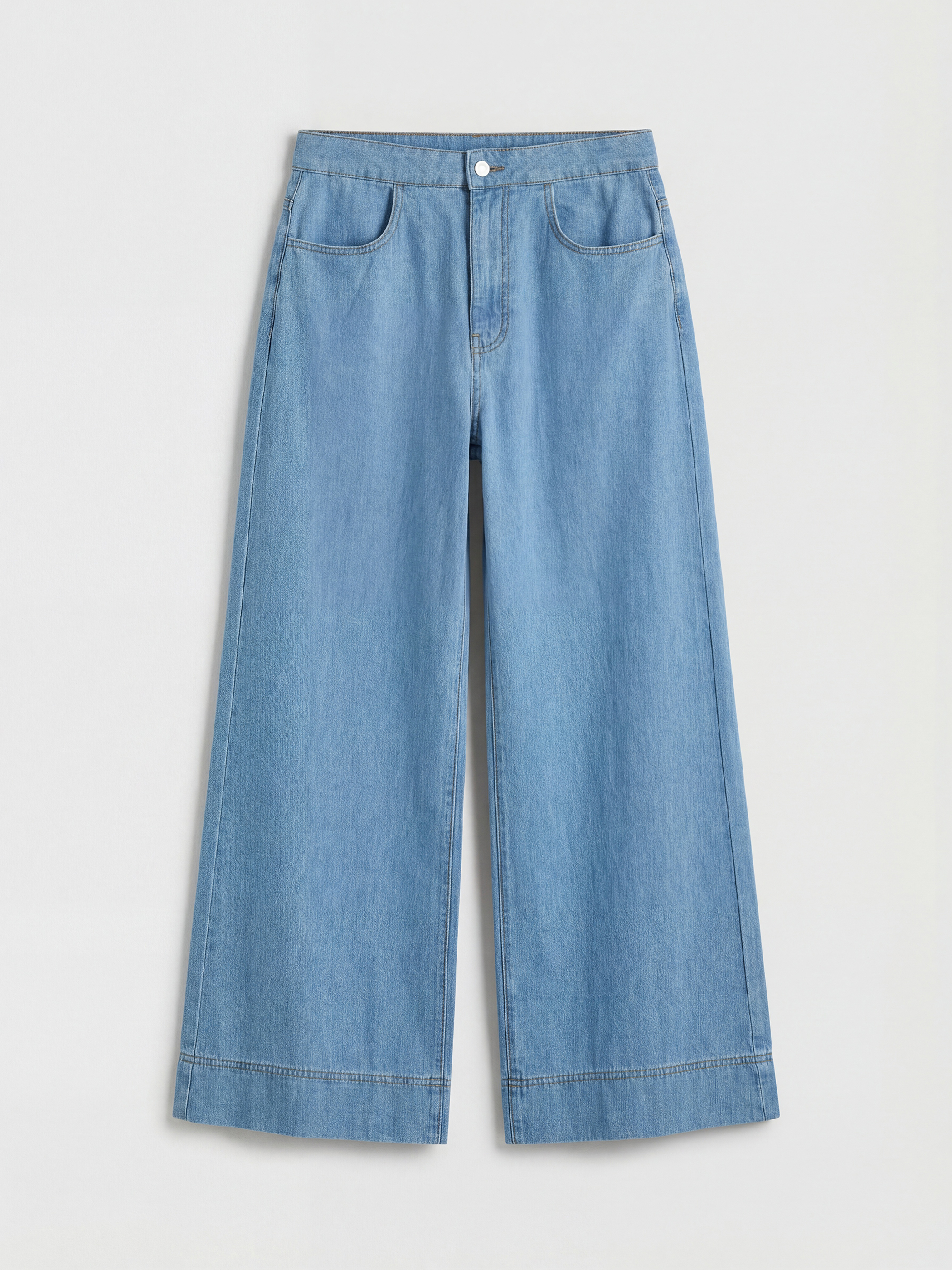 İndigo Wideleg Kadın Jean Pantolon-4