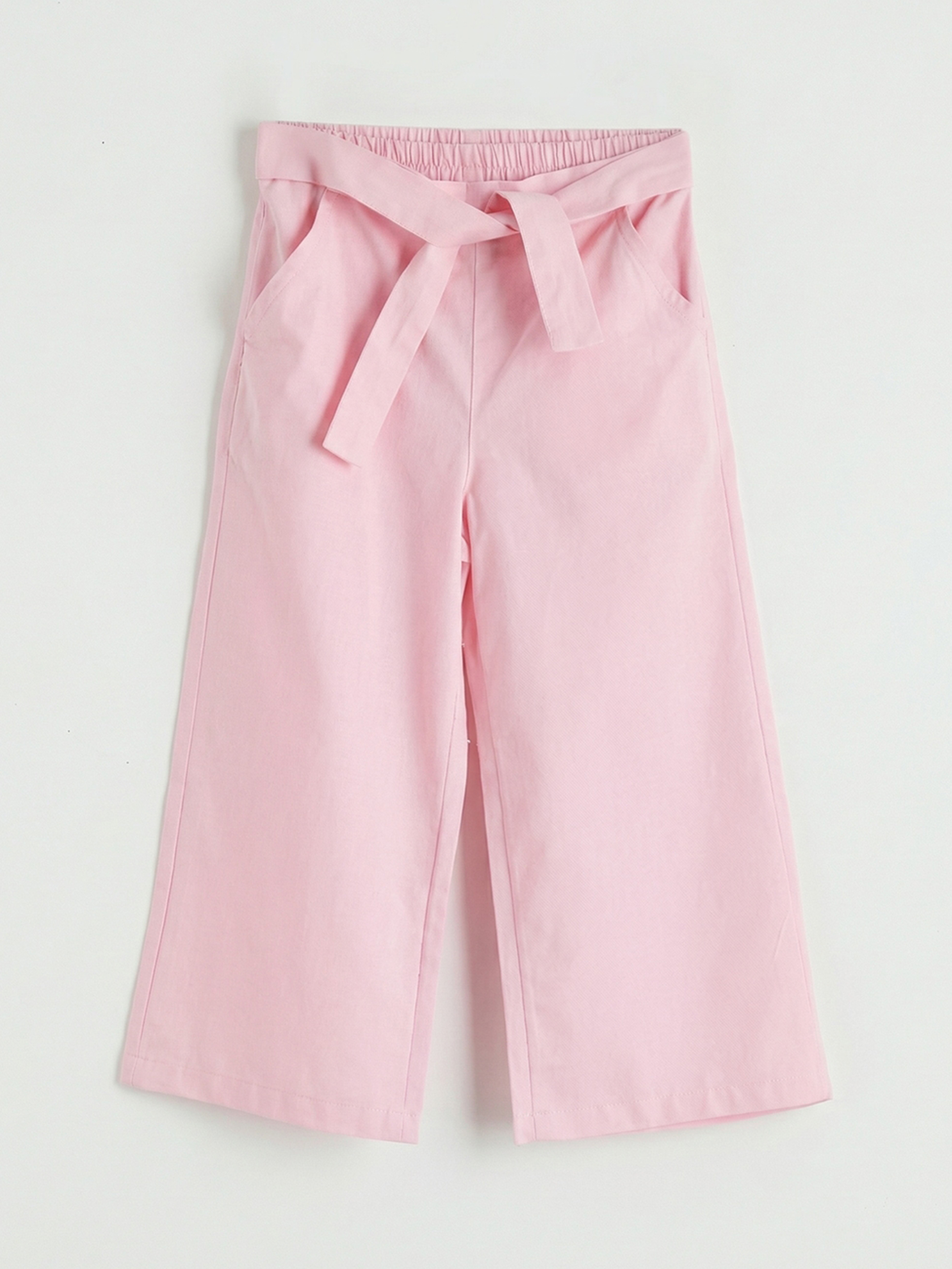 LCW ECO Beli Kuşaklı Kız Çocuk Geniş Paça Kapri - S6II24Z4-QY8