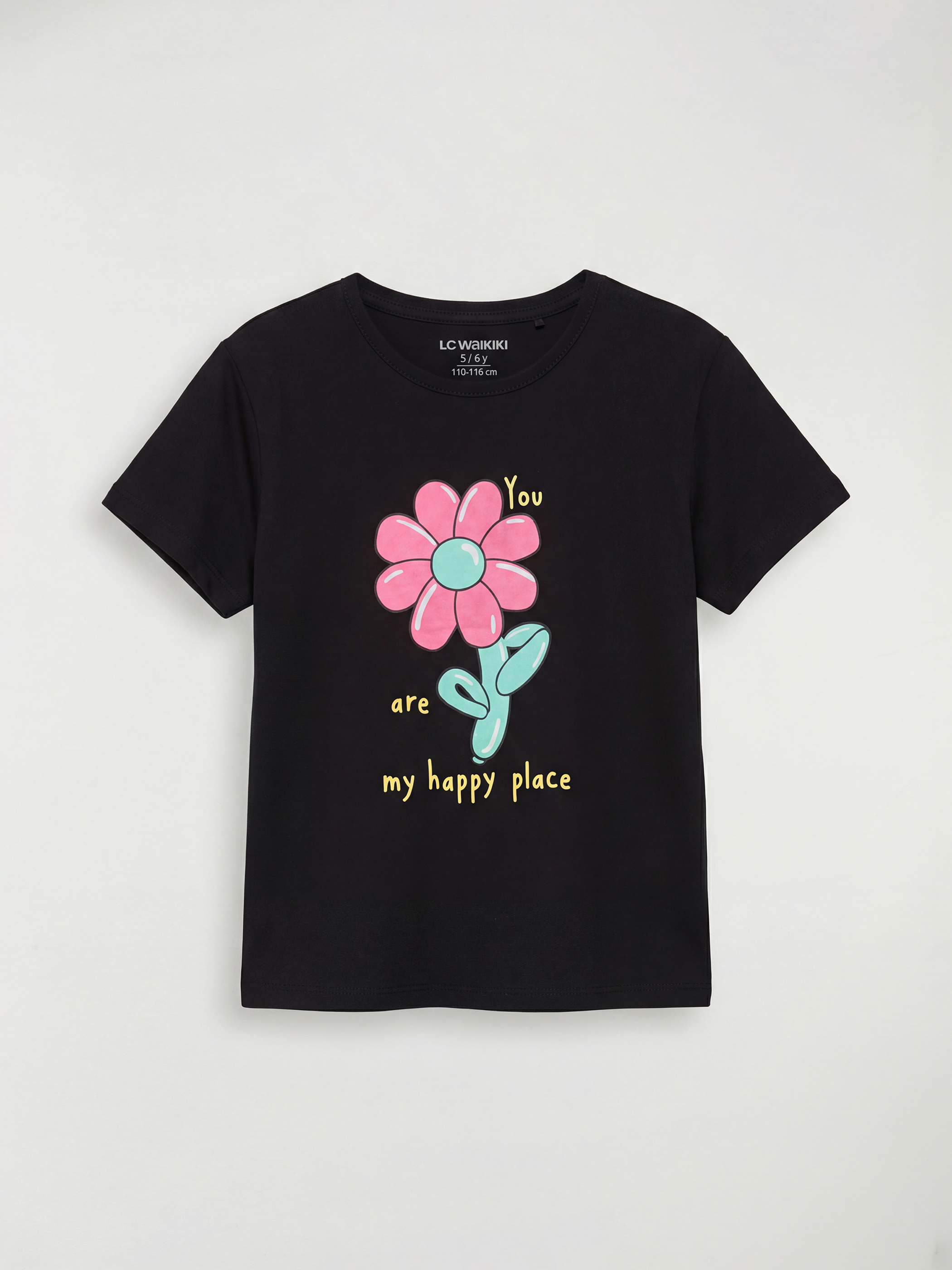 LCW Kids Girl BLACK T-Shirt - S6IJ35Z1-CVL
