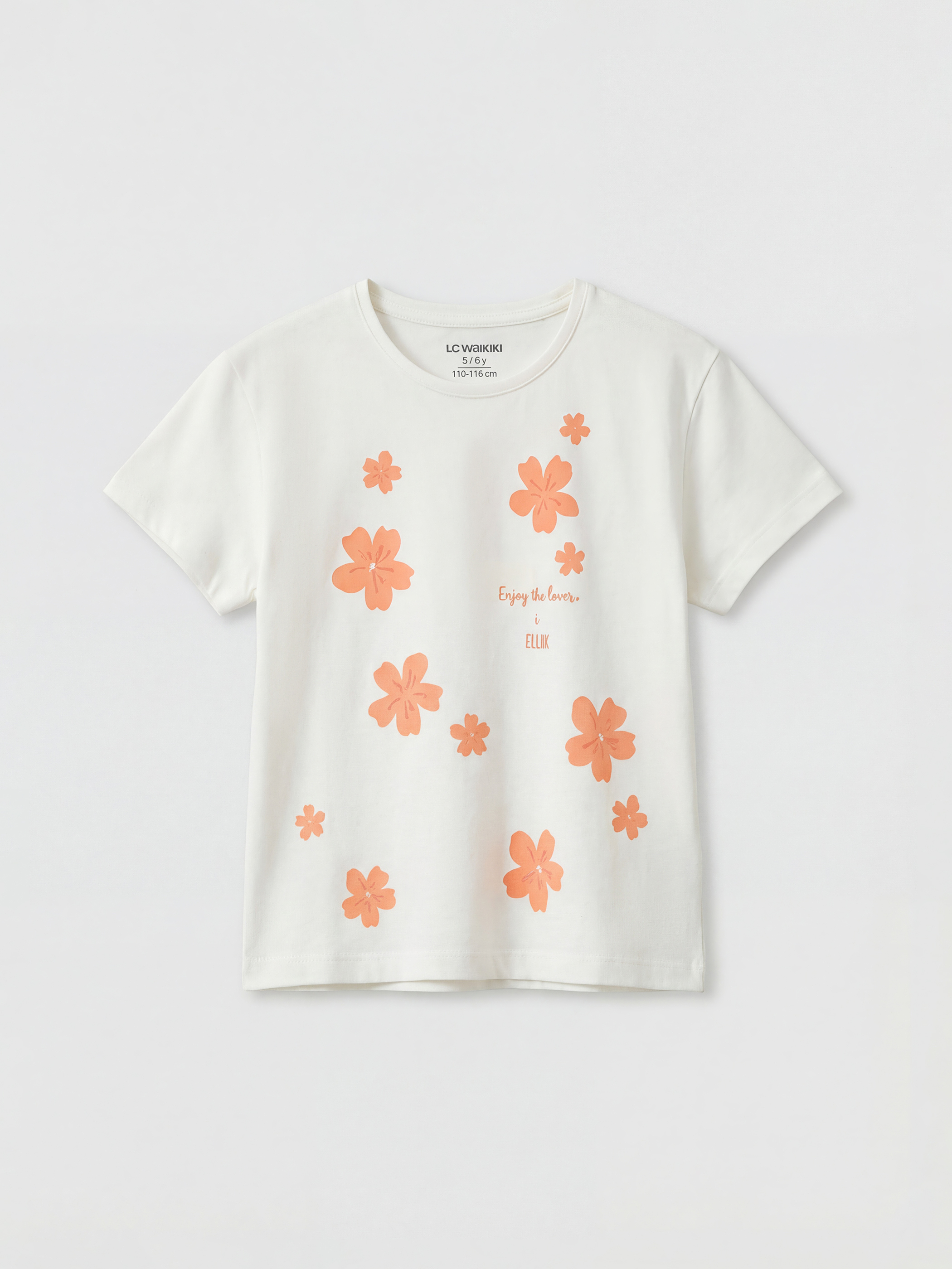 LCW Kids Girl ECRU T-Shirt - S6IJ36Z1-R9J