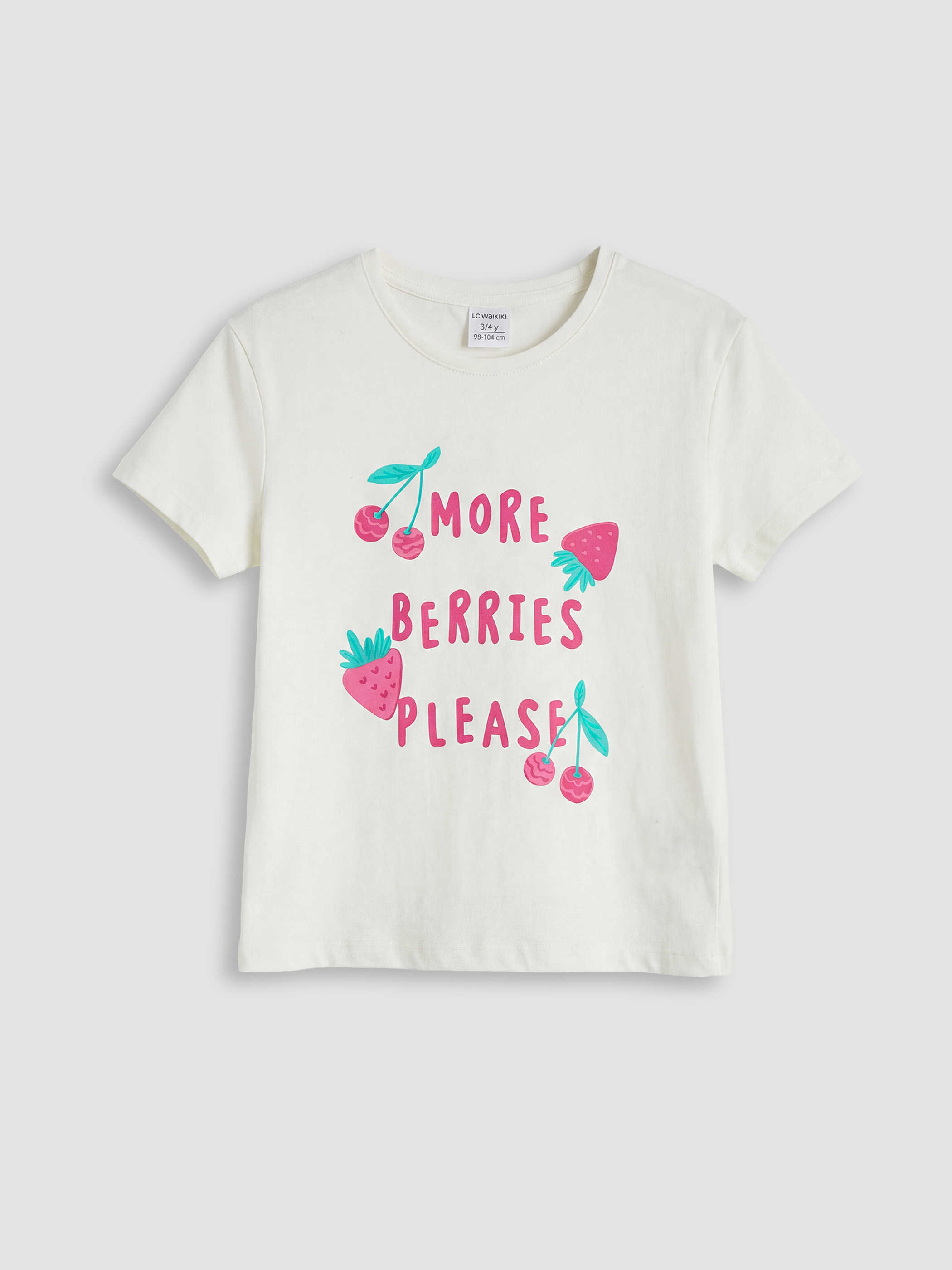 LCW Kids Girl ECRU T-Shirt - S6IK13Z1-R9J