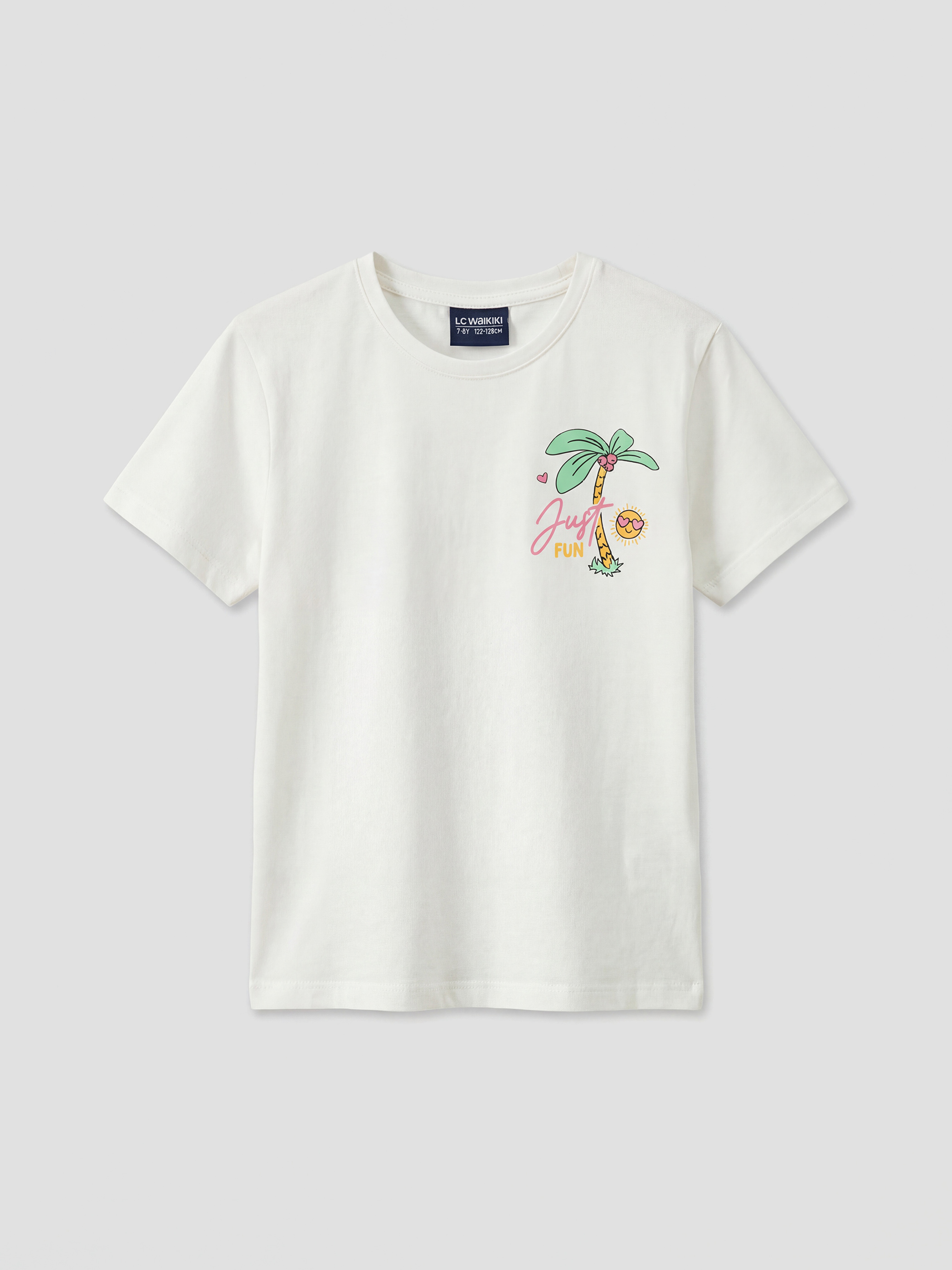 LCW Kids Girl ECRU T-Shirt - S6IK16Z1-R9J
