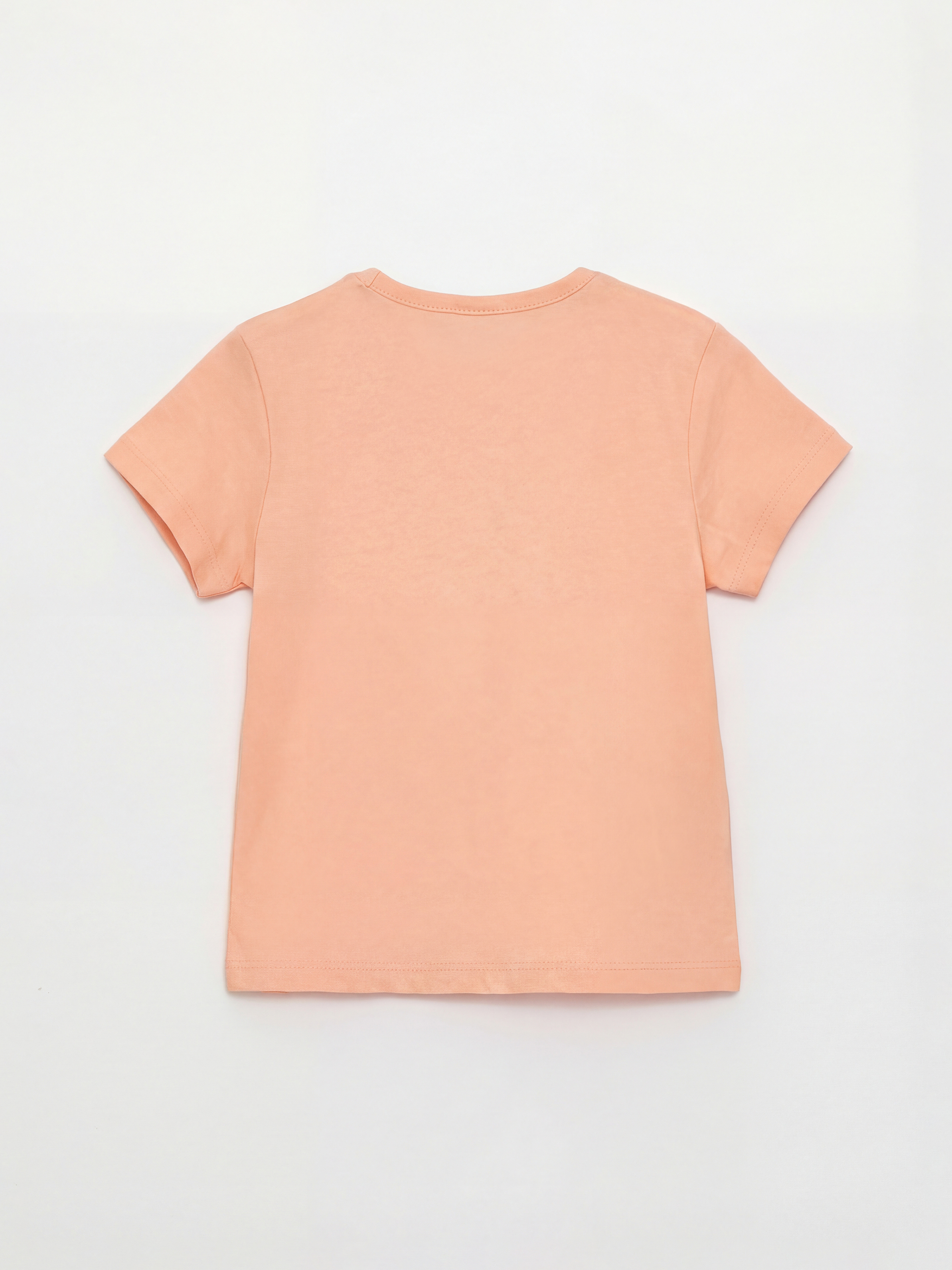 تيشيرت مطبوع بياقة دائرية للبنات-1