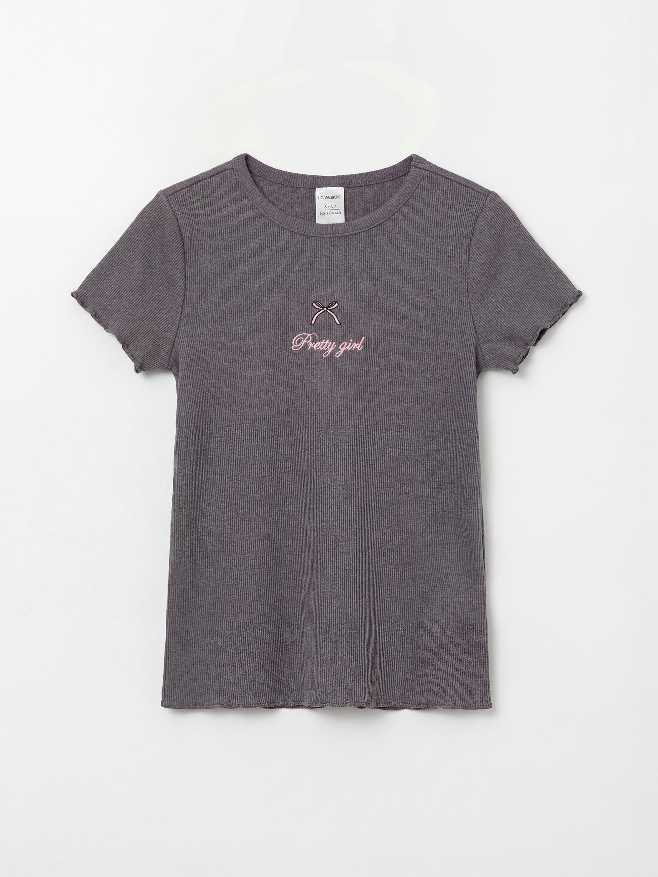 LCW Kids Girl GREY T-Shirt - S6IK23Z1-H0M