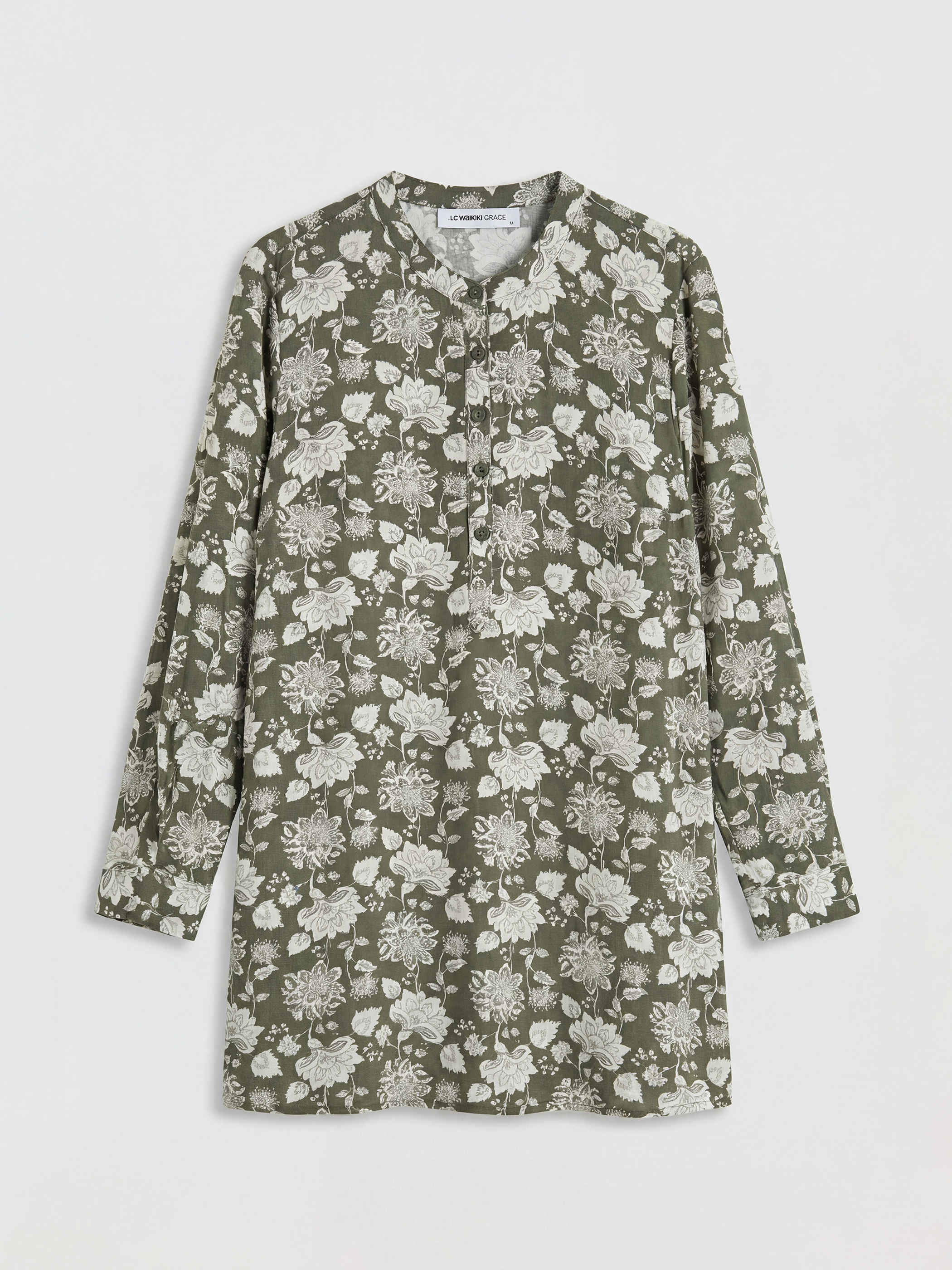 Hakim Yaka Çiçekli Kadın Tunik-4