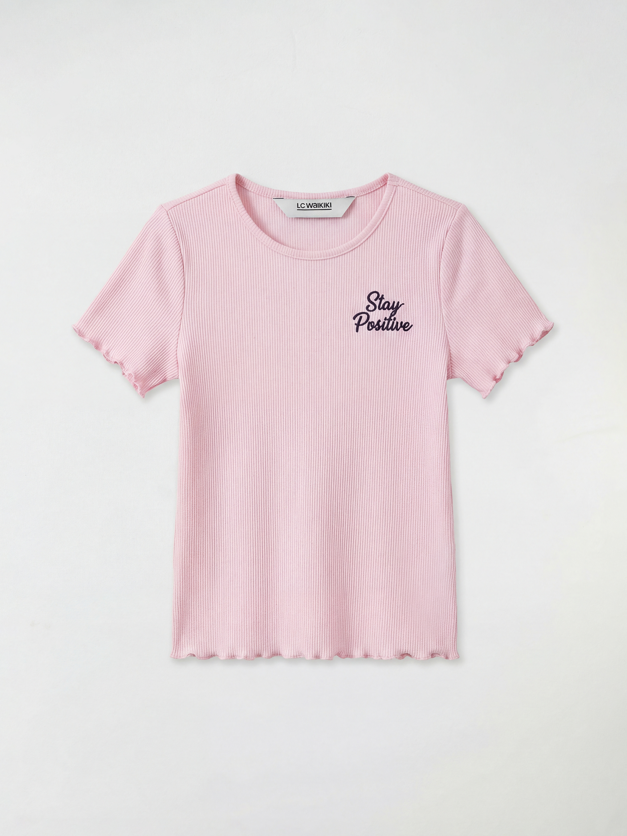 LCW ECO Bisiklet Yaka Baskılı Kız Çocuk Tişört - S6IN41Z4-QWM