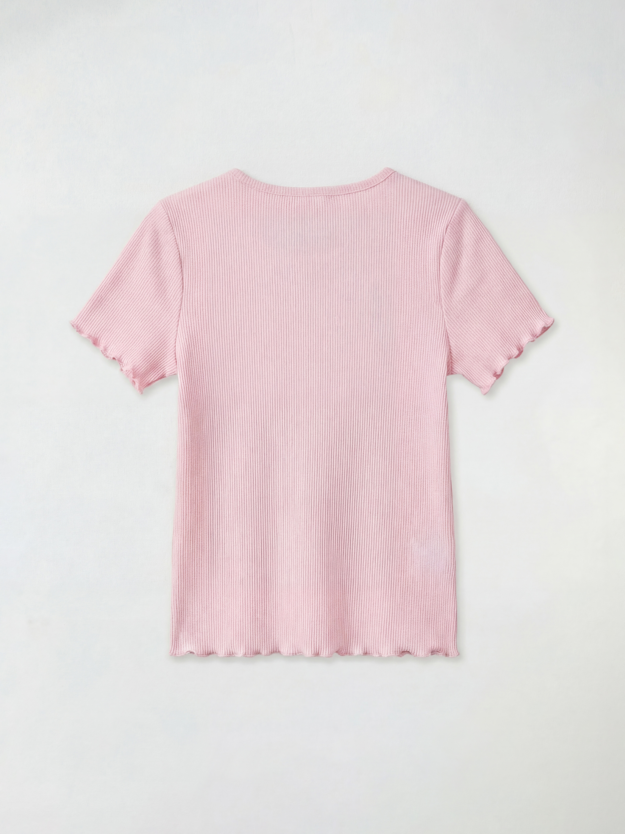 Pembe Bisiklet Yaka Baskılı Kız Çocuk Tişört-1