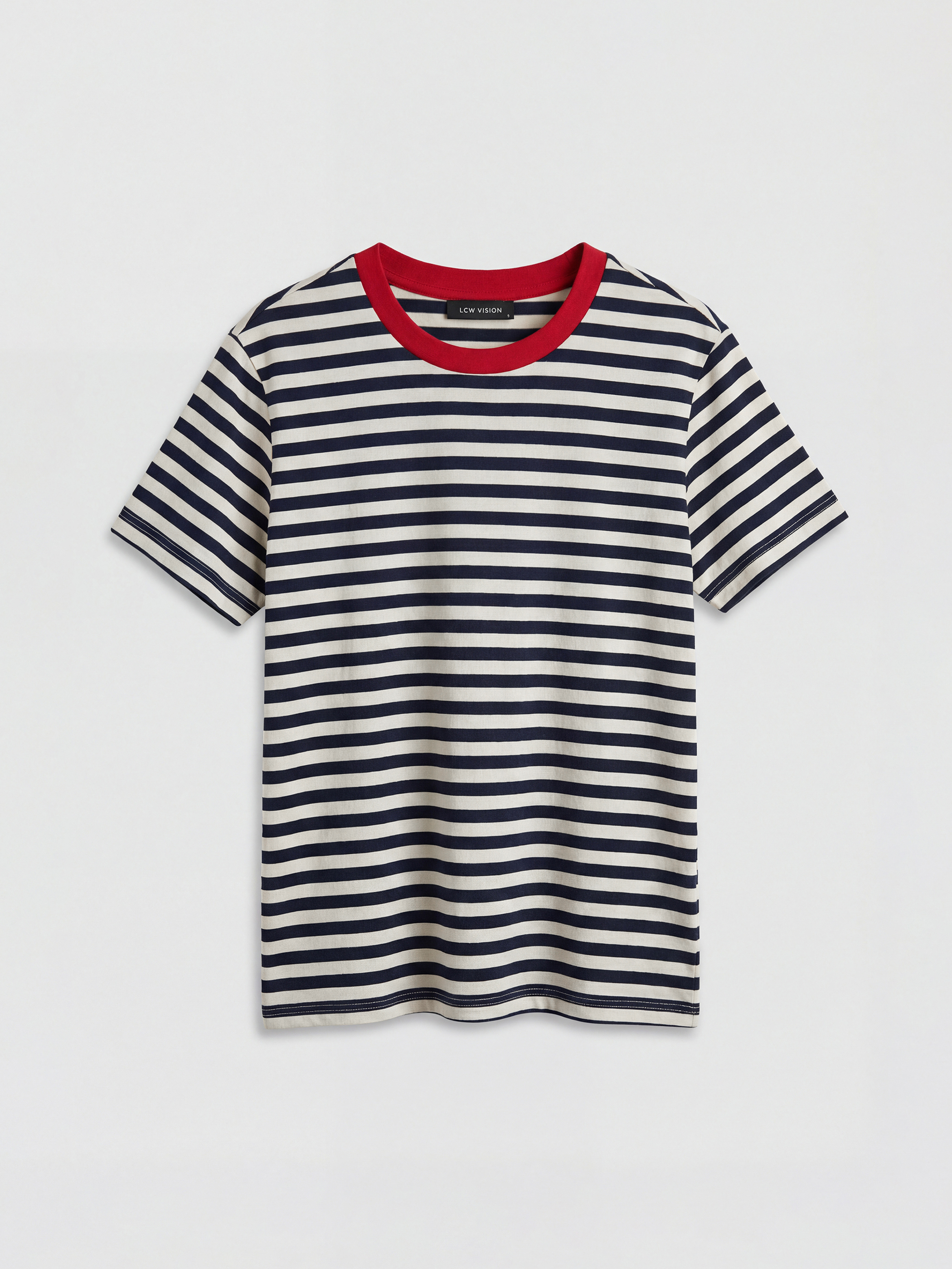 Crew Neck Striped Women's T-Shirt-4