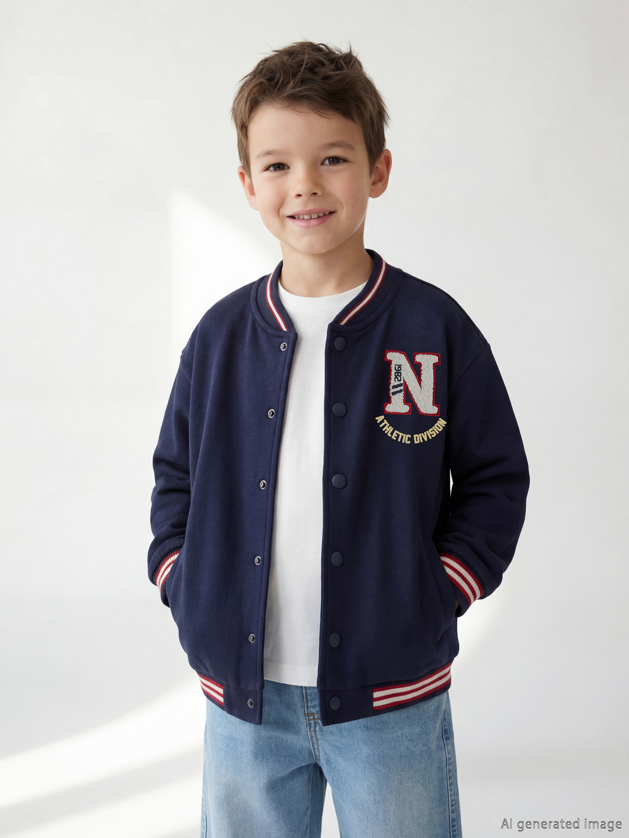 LCW Kids New York Baskılı Erkek Çocuk Kolej Ceket - S6IP39Z1-HNG