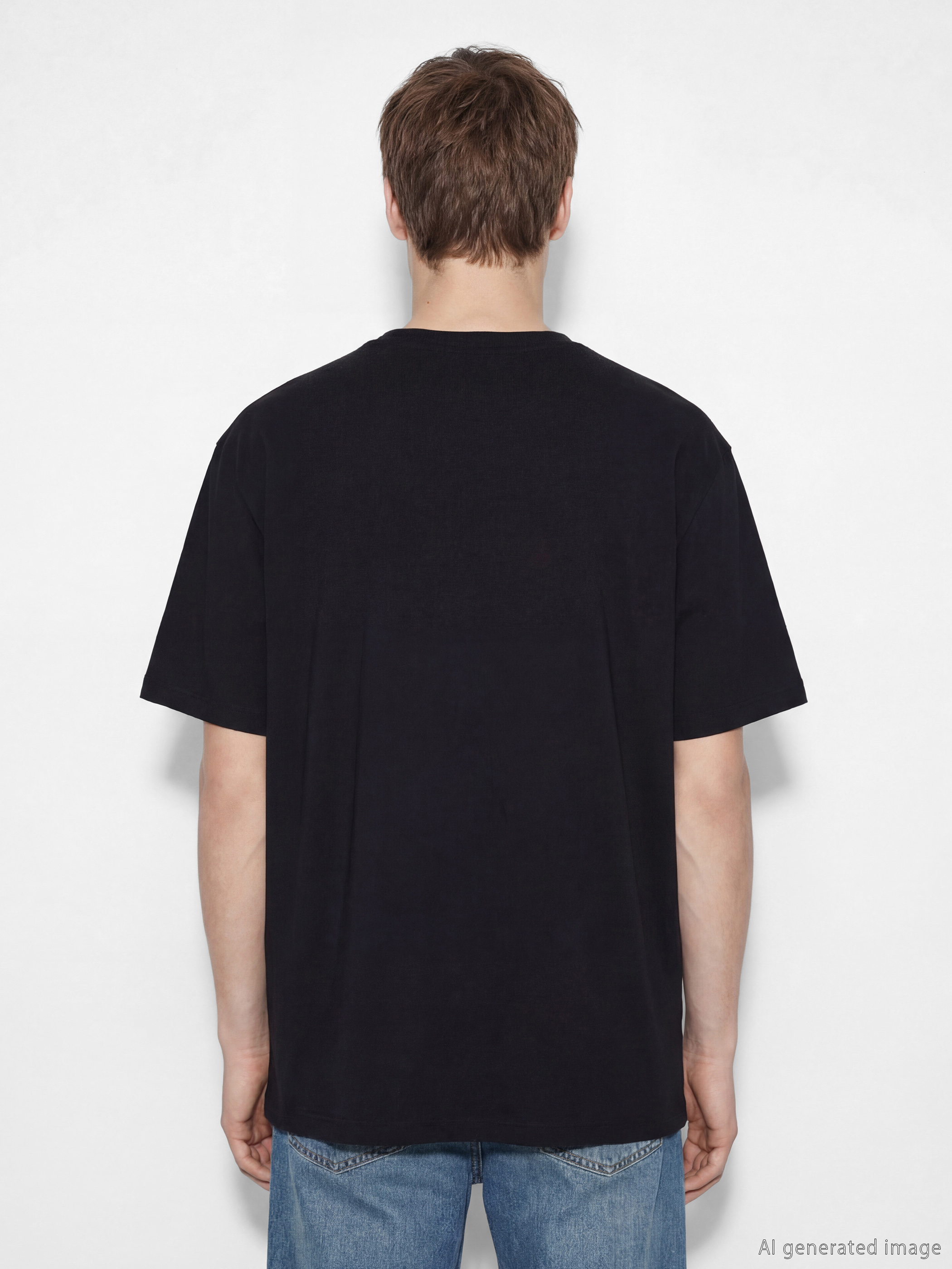 تي شيرت رجالي مطبوع بياقة دائرية من الجيرسي-3