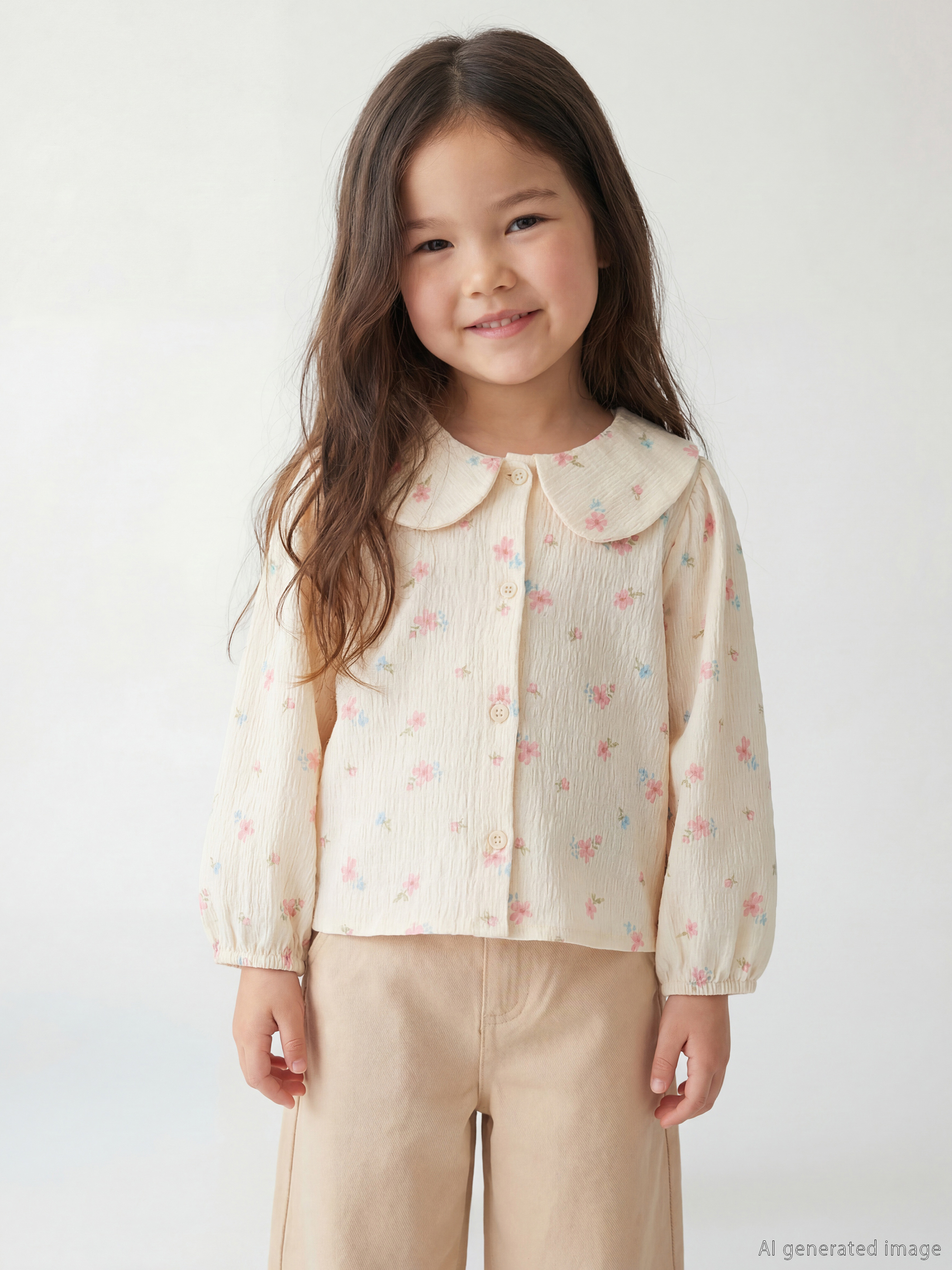 LCW Kids Bebe Yaka Kız Çocuk Gömlek - S6IR91Z1-LRA