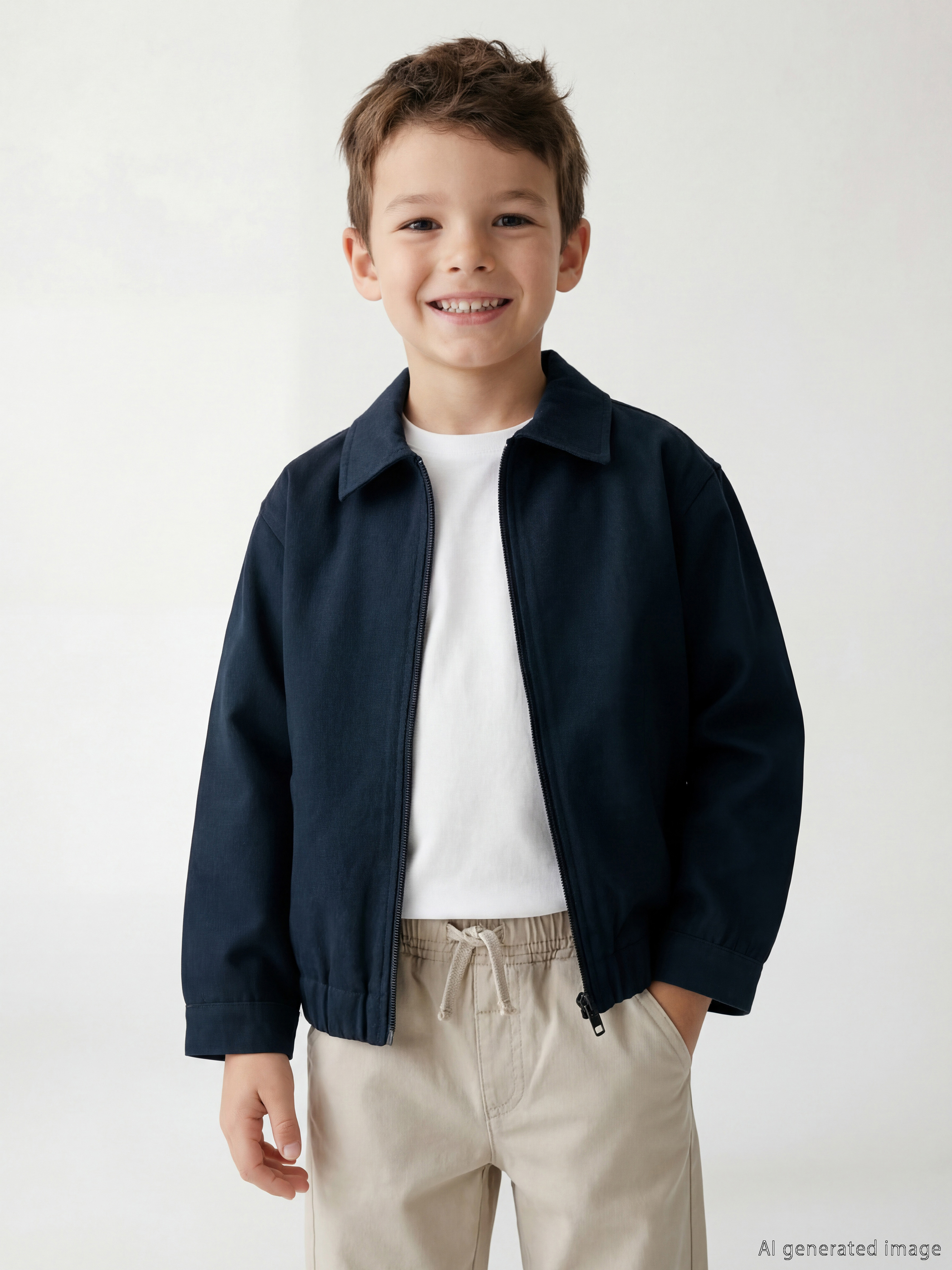 LCW Kids Erkek Çocuk Gabardin Fermuarlı Ceket