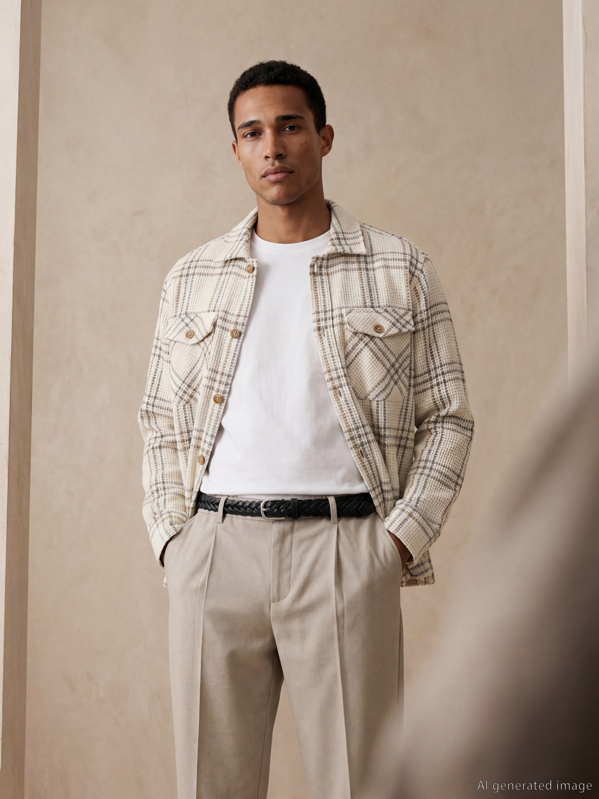 LCW Vision Regular Fit Ekose Yün Karışımlı Erkek Gömlek Ceket - S6IT64Z8-LLX