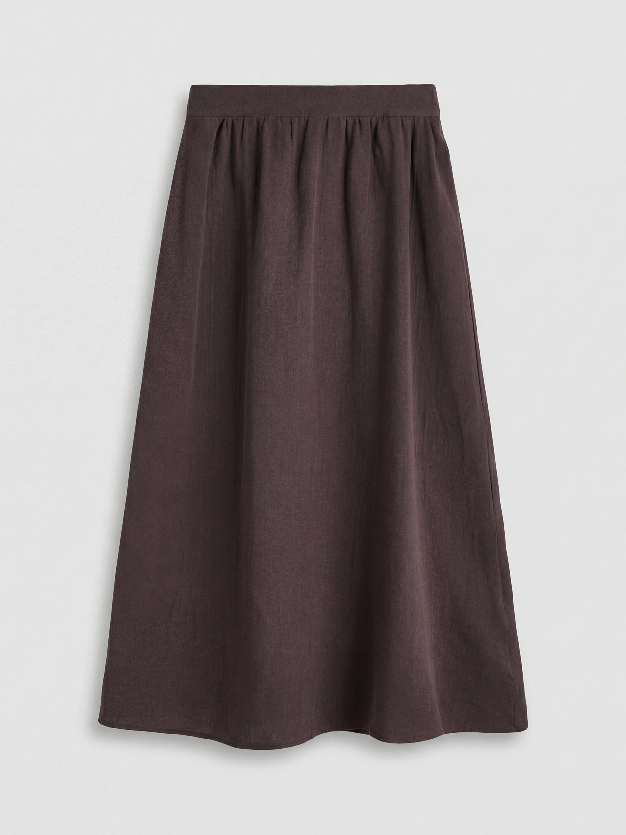 Kahverengi Beli Lastikli Dokulu Kloş Etek	-8