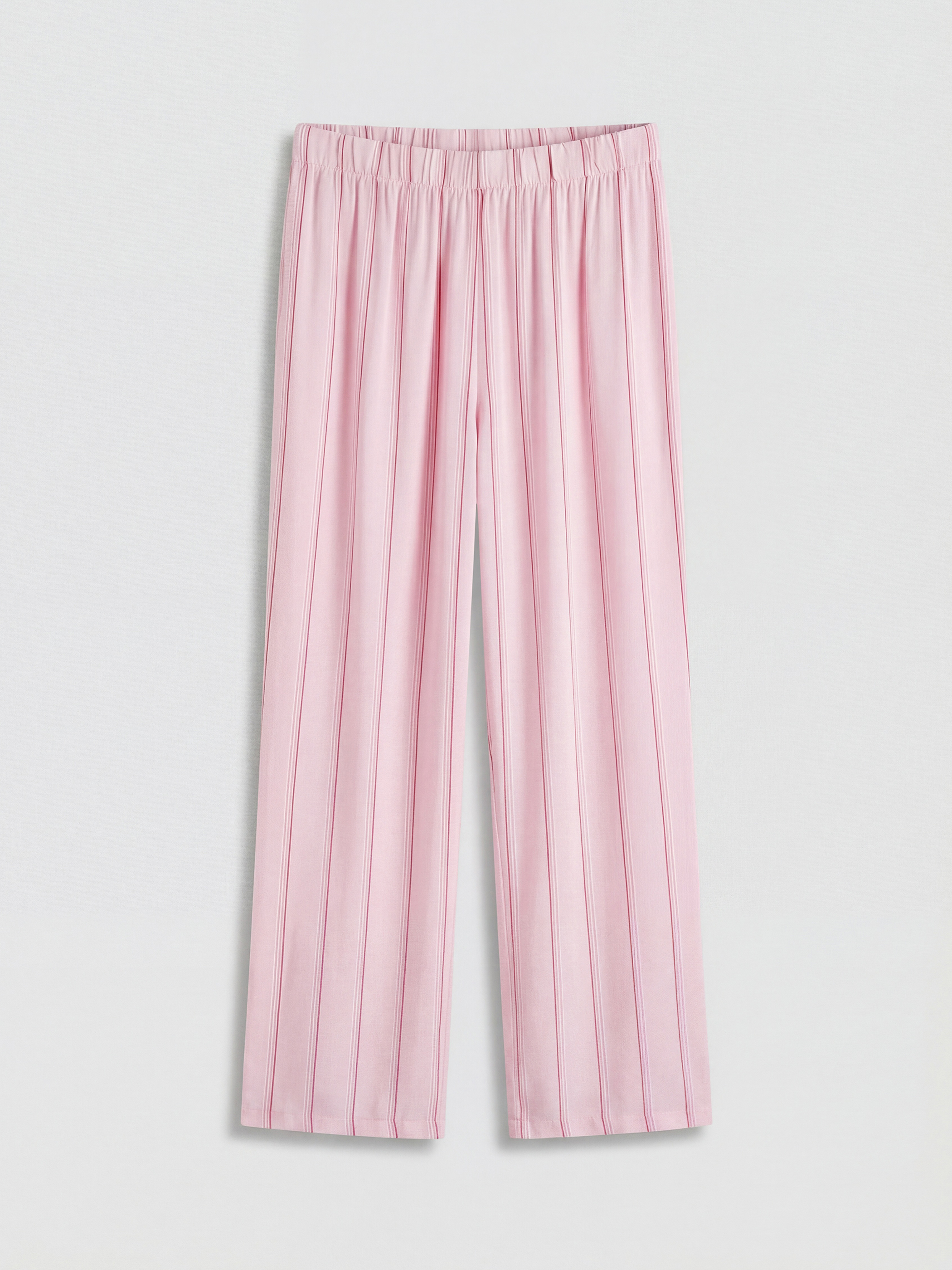 Pembe Gömlek Yaka Çizgili Kadın Pijama Takım-11