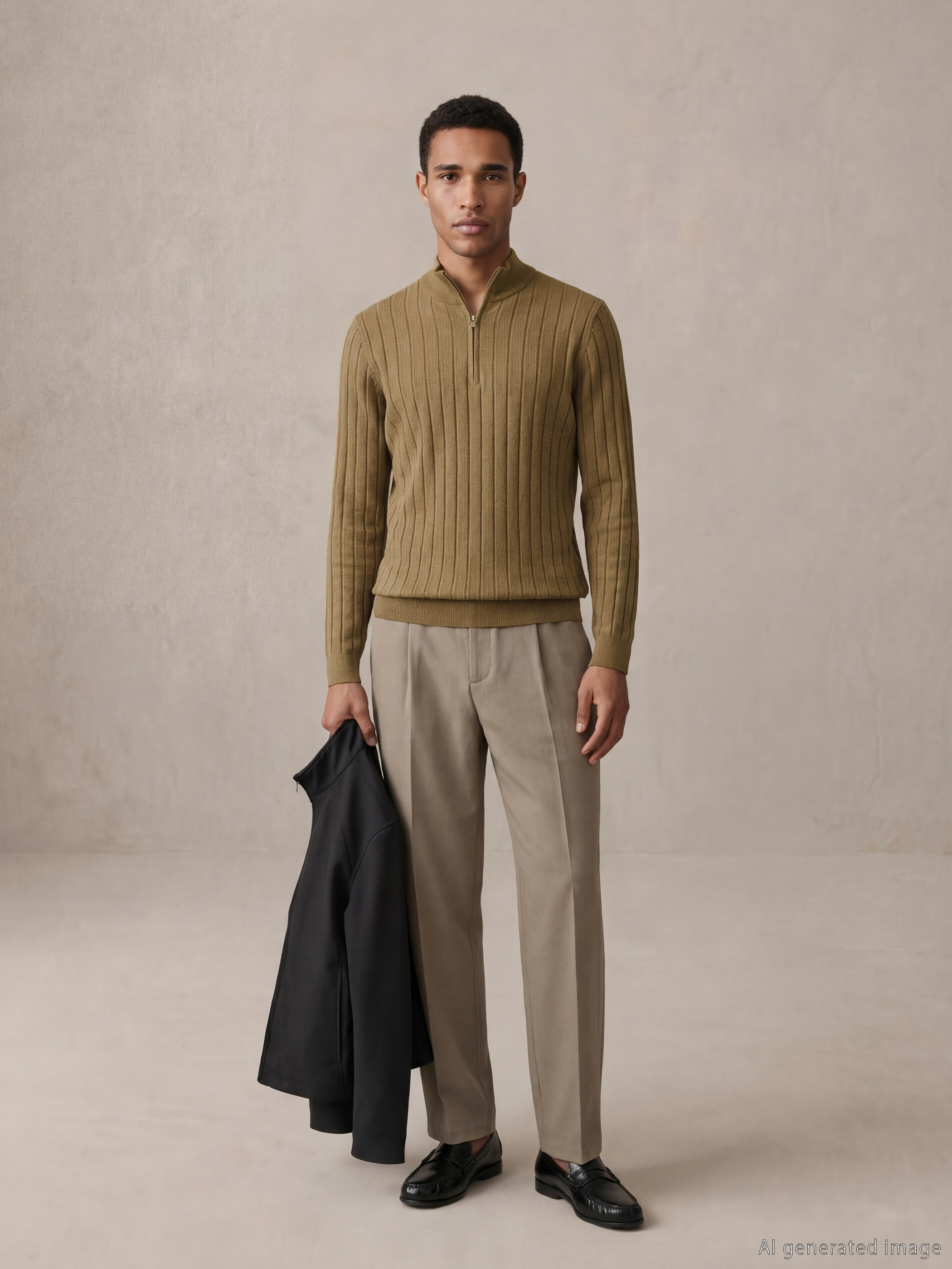 سويتَر رجالي بكول رول من التريكو-1