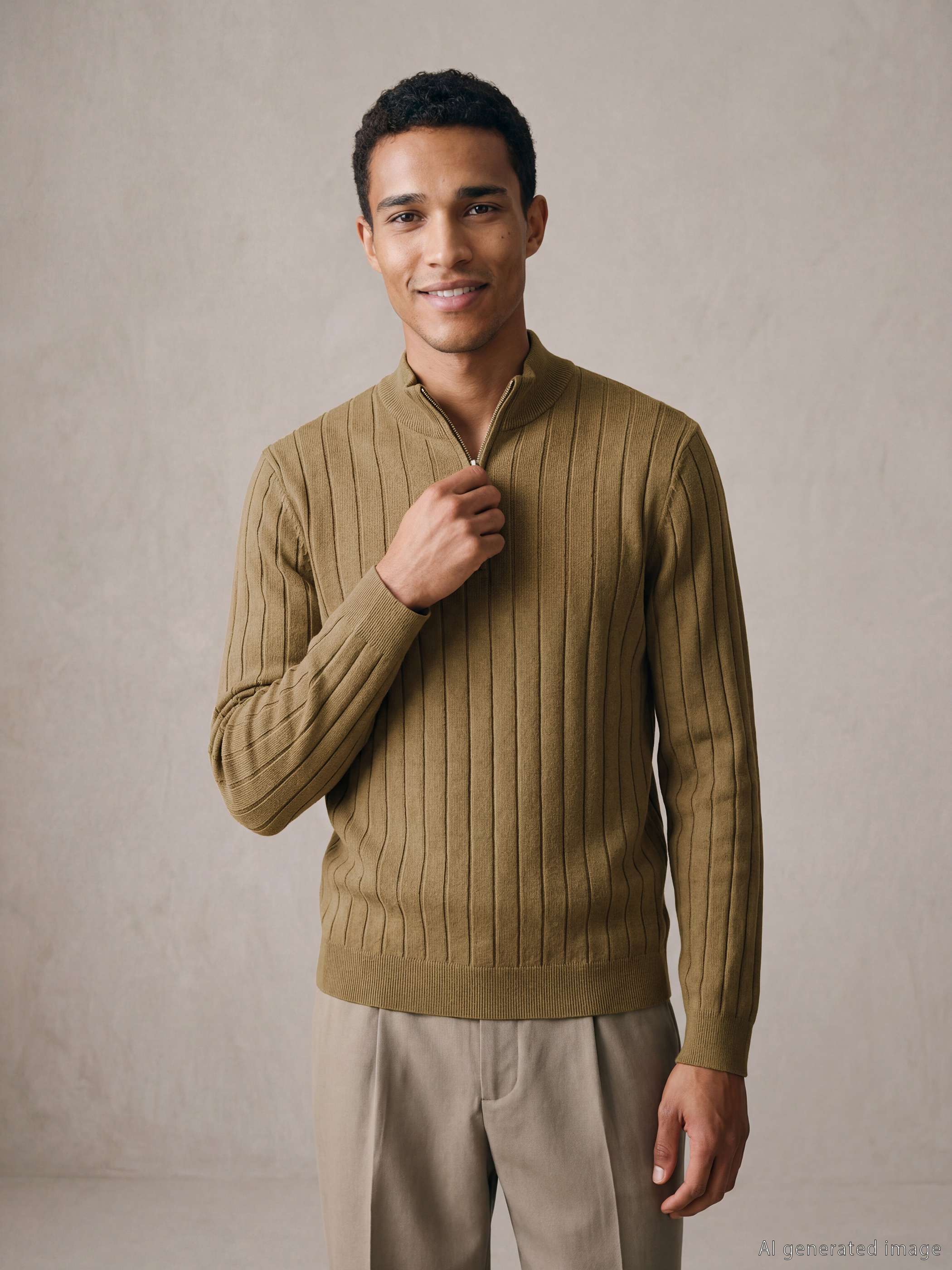 سويتَر رجالي بكول رول من التريكو-2