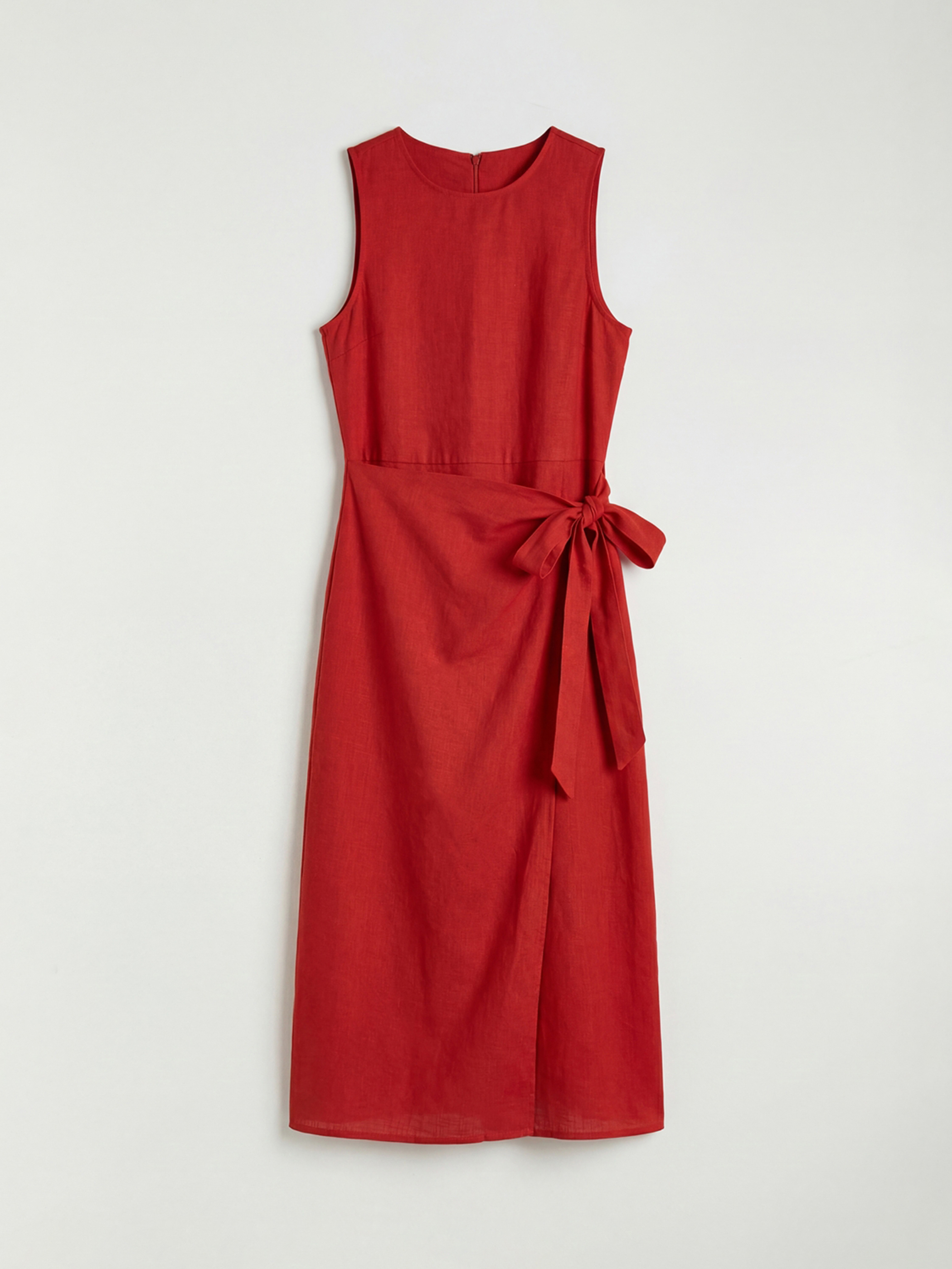 Crew Neck Waisted Dress-4