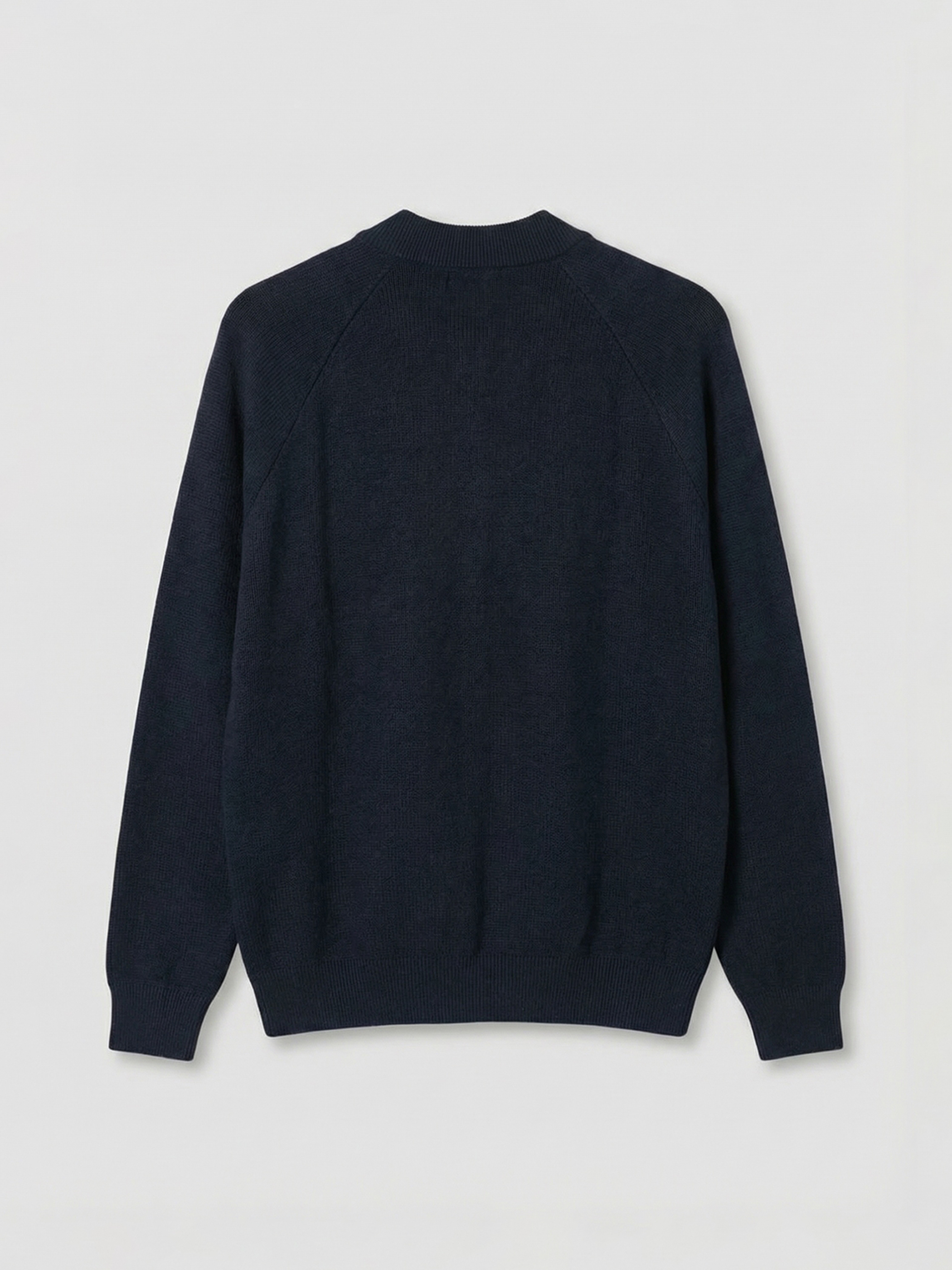 Lacivert Standart Kalıp Kolej Yaka Erkek Triko Hırka-5