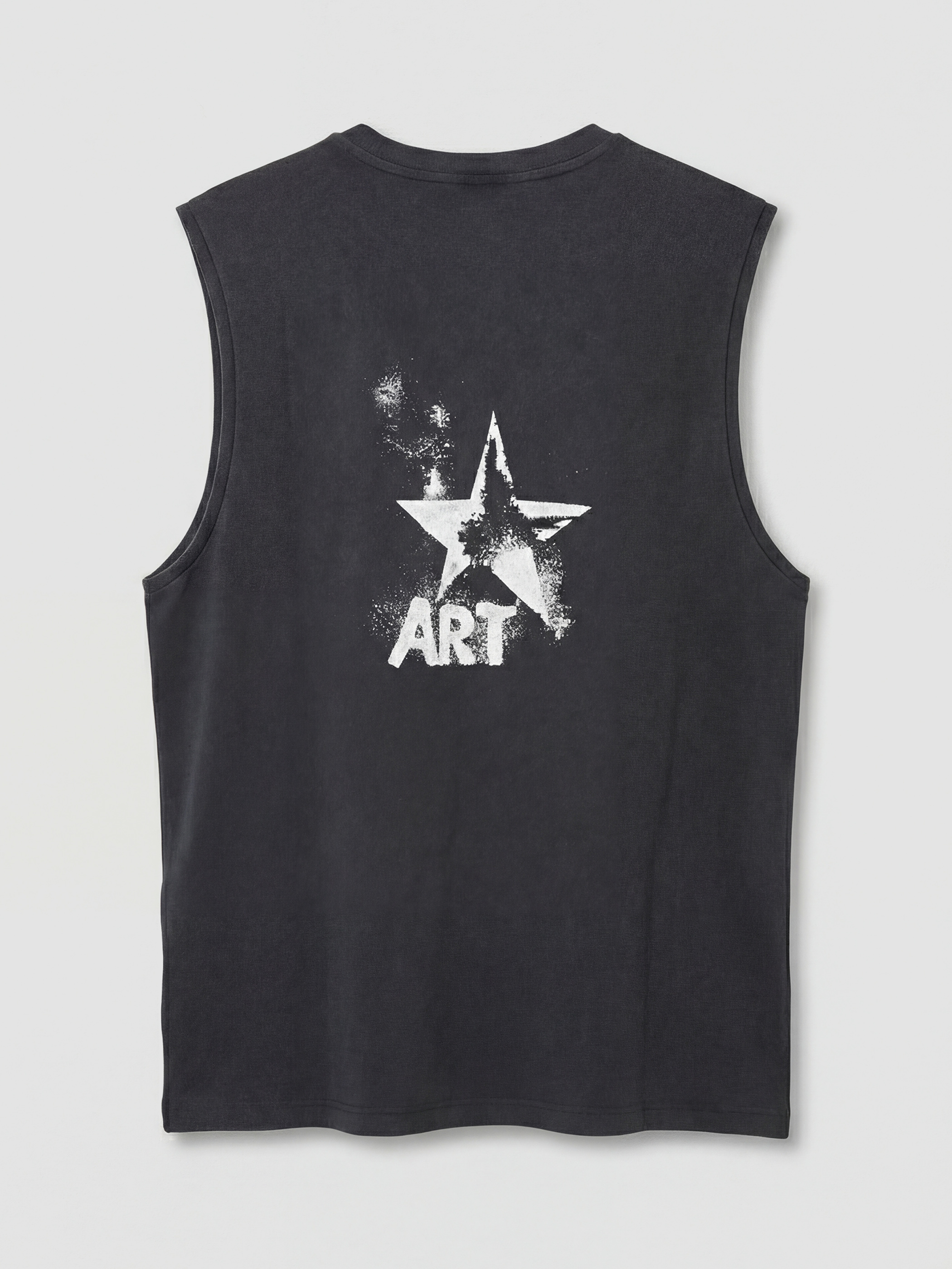 Мъж Черно Безръкавна тениска-4