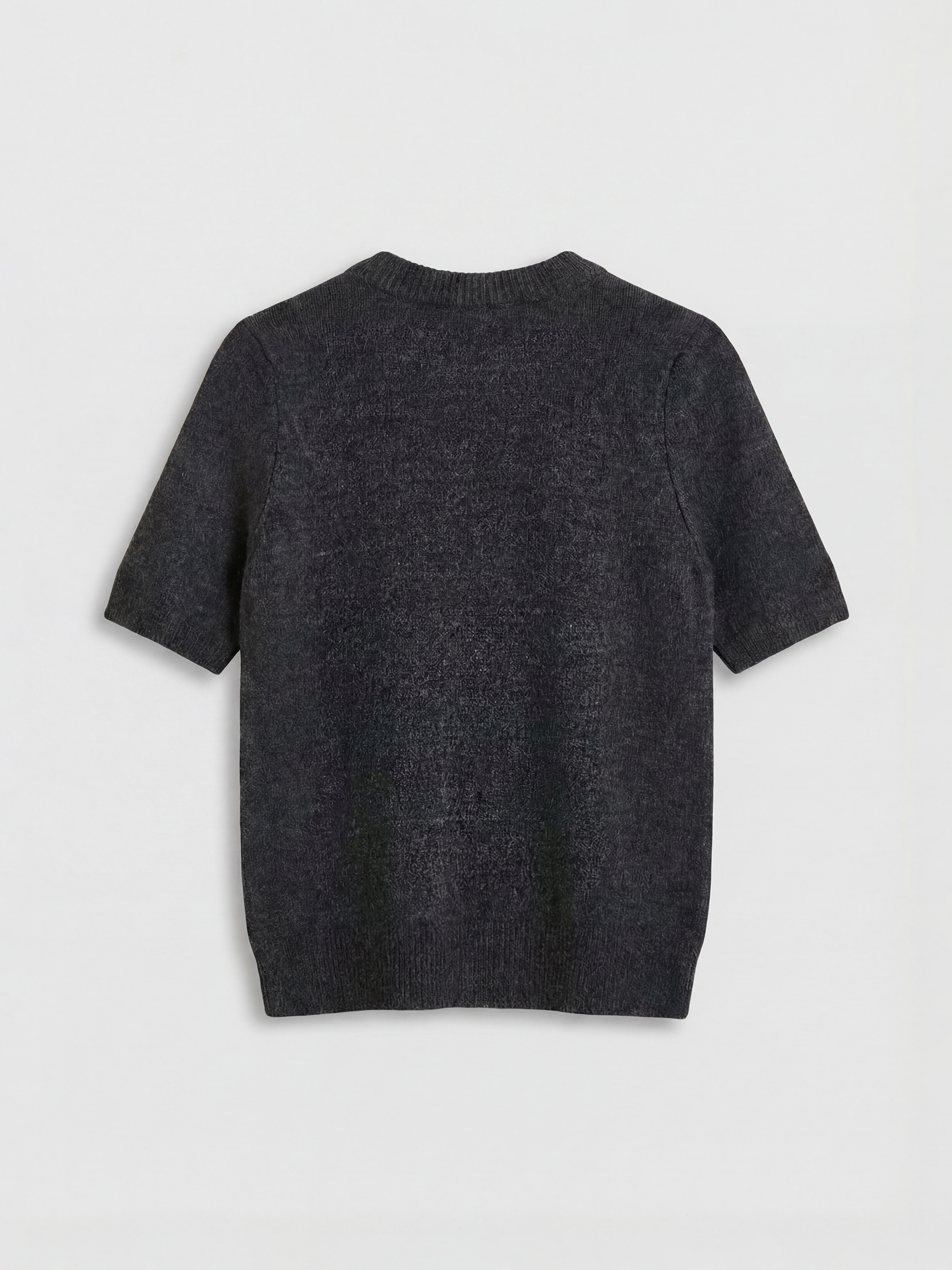 Antrasit Bisiklet Yaka Taşlı Kadın Triko Kazak-1