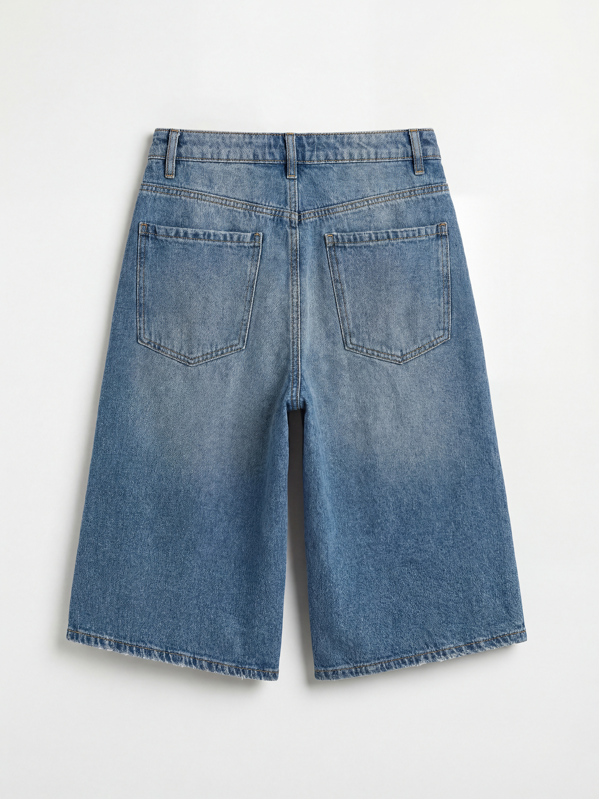 жоғары белді бермуд қондырмалы әйелдерге арналған деним шолақ шалбар-5