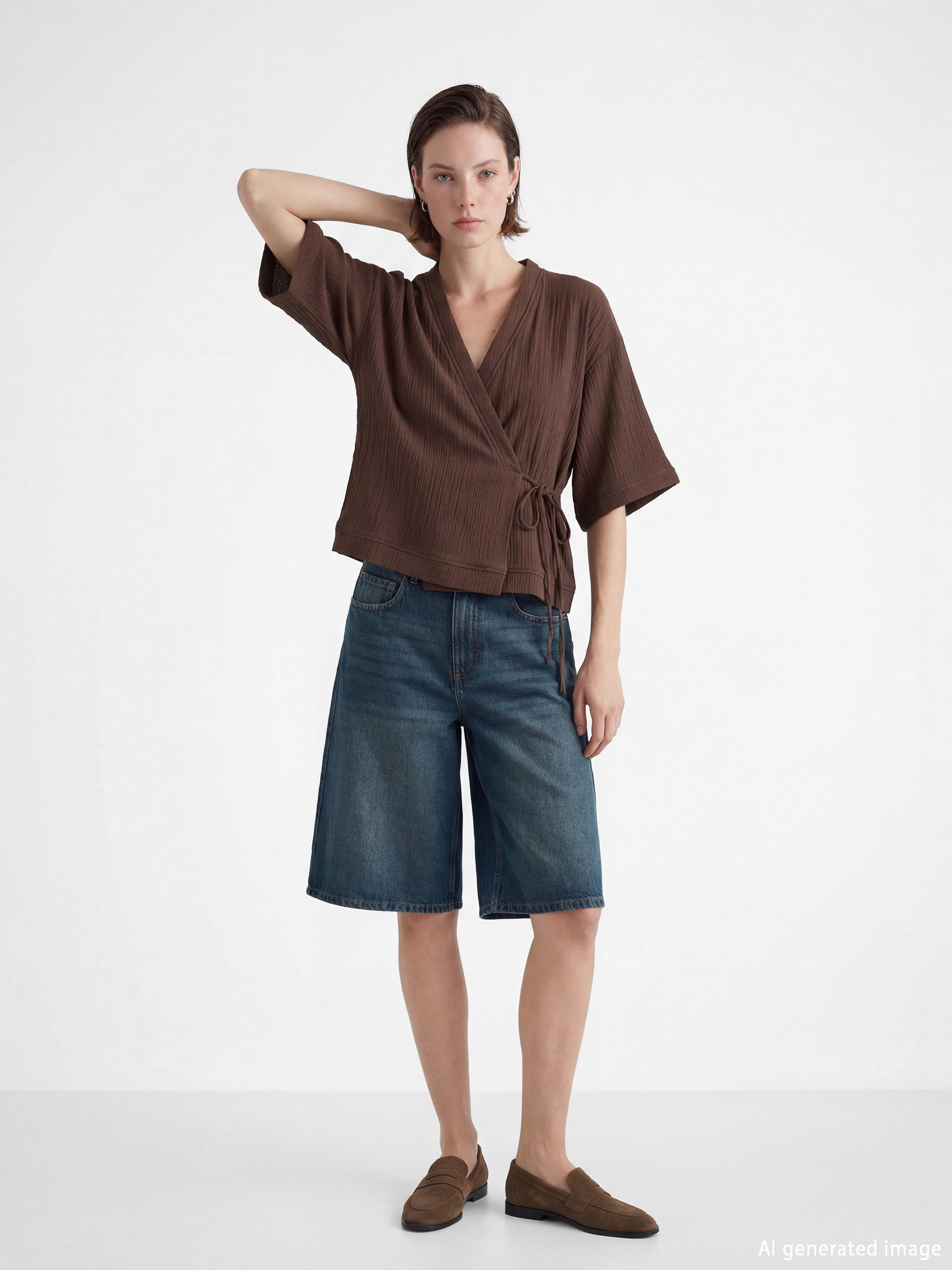 LCW Jeans High Waisted Bermuda Fit Women's Denim Shorts