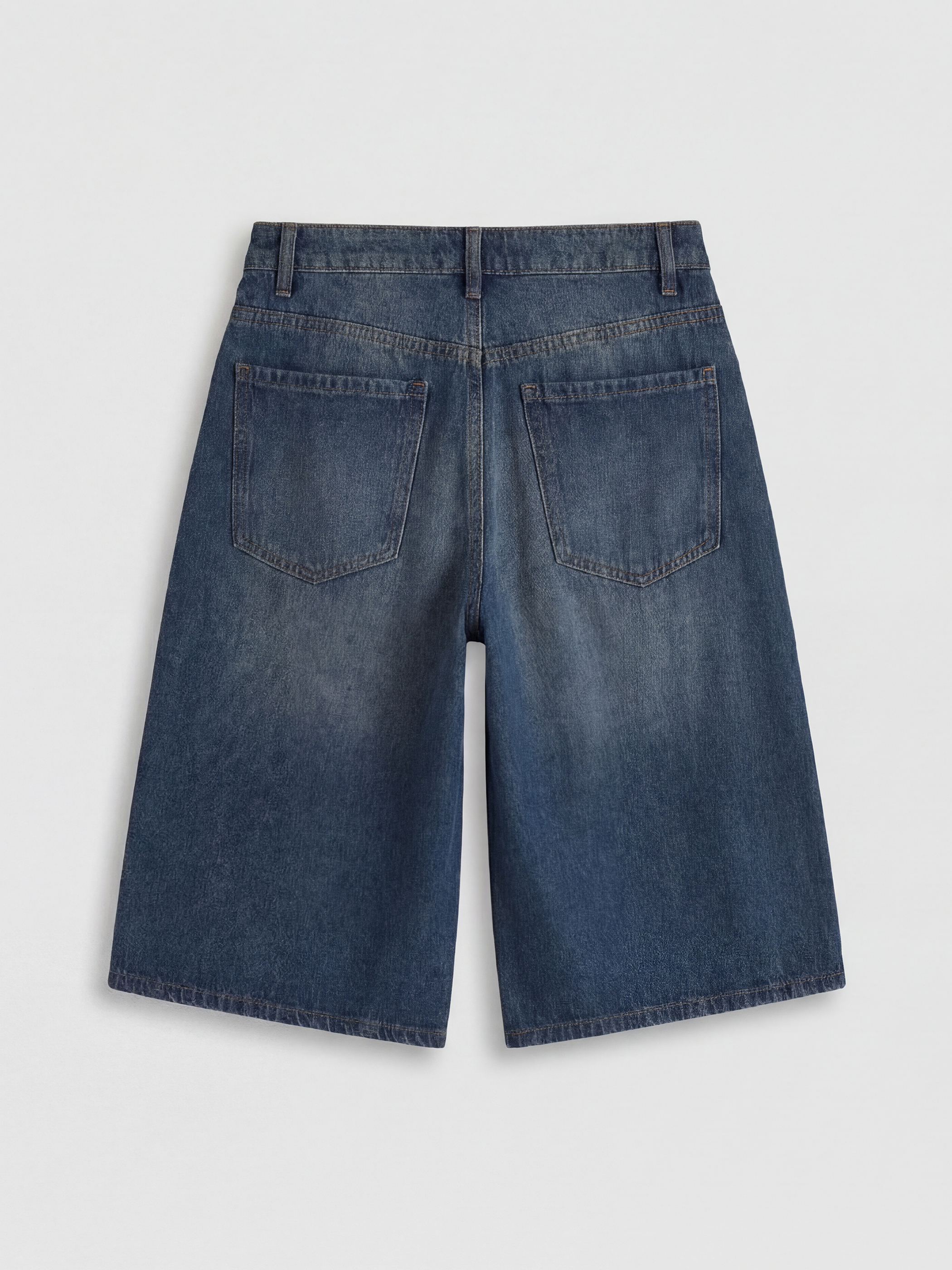 High Waisted Bermuda Fit Women's Denim Shorts-5