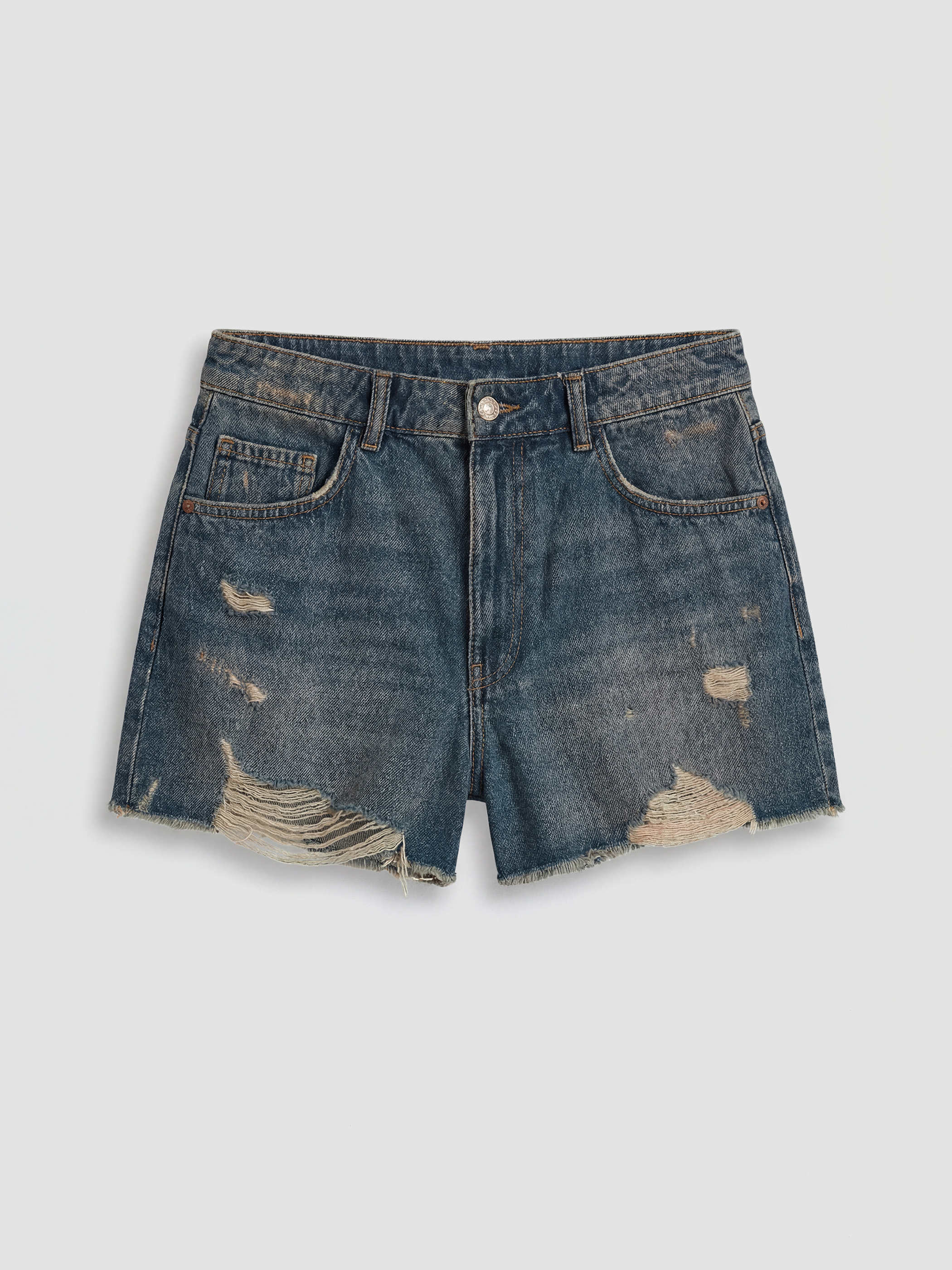 Жена Индиго Къси дънкови панталони-4